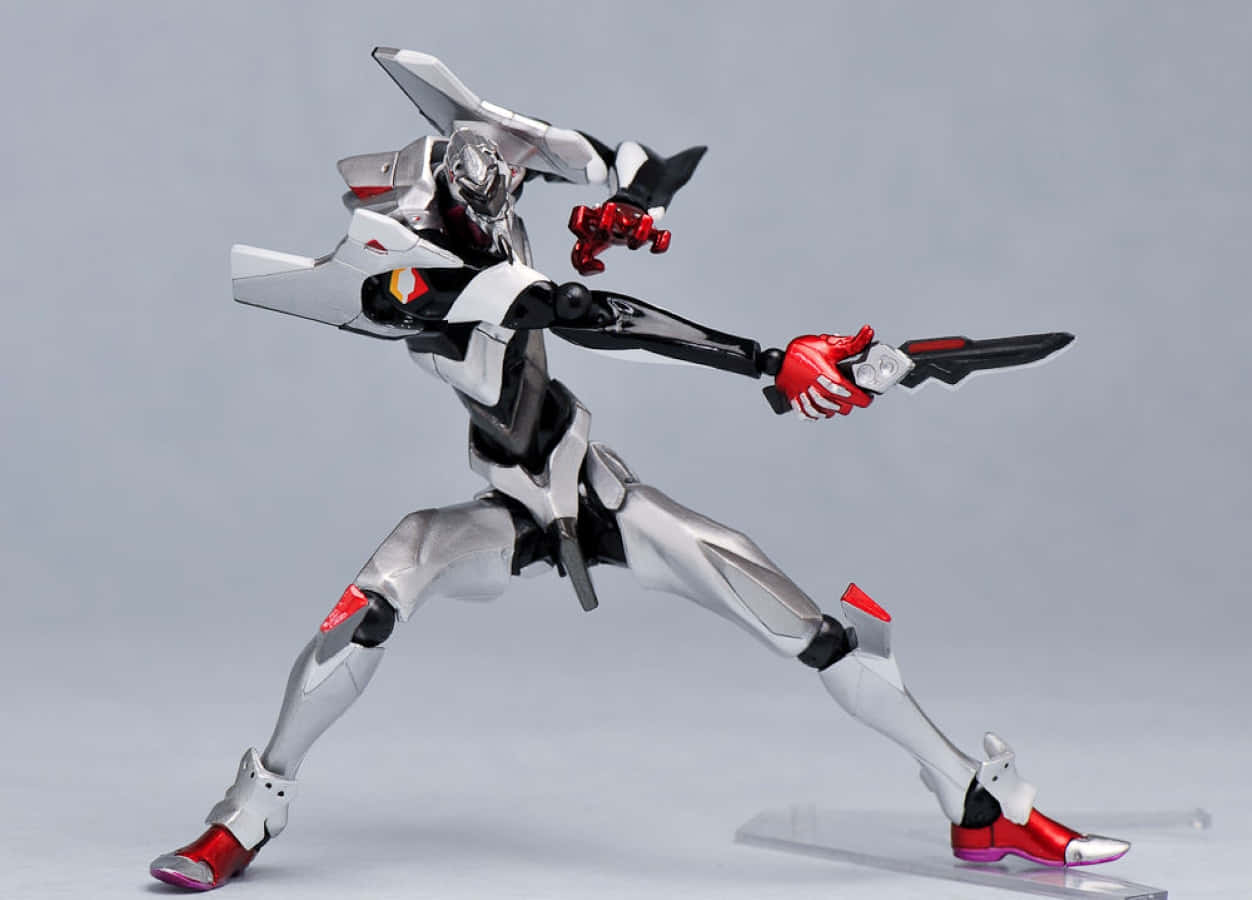 Eva-04, silver, red, SD Desktop Wallpaper