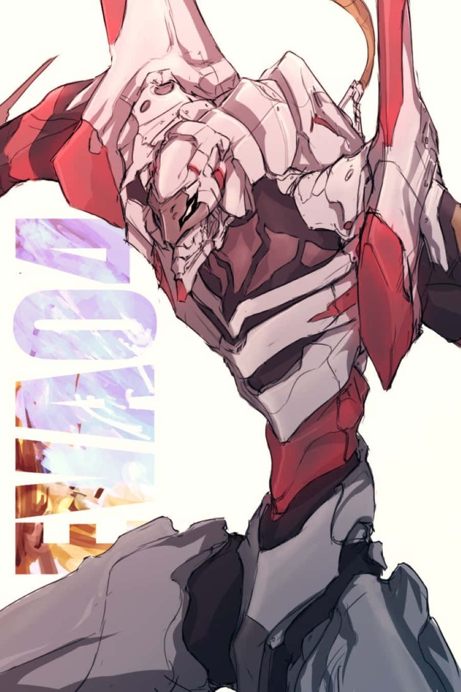 Eva-04, red and white armor, anime-style mecha, HD Phone Wallpaper