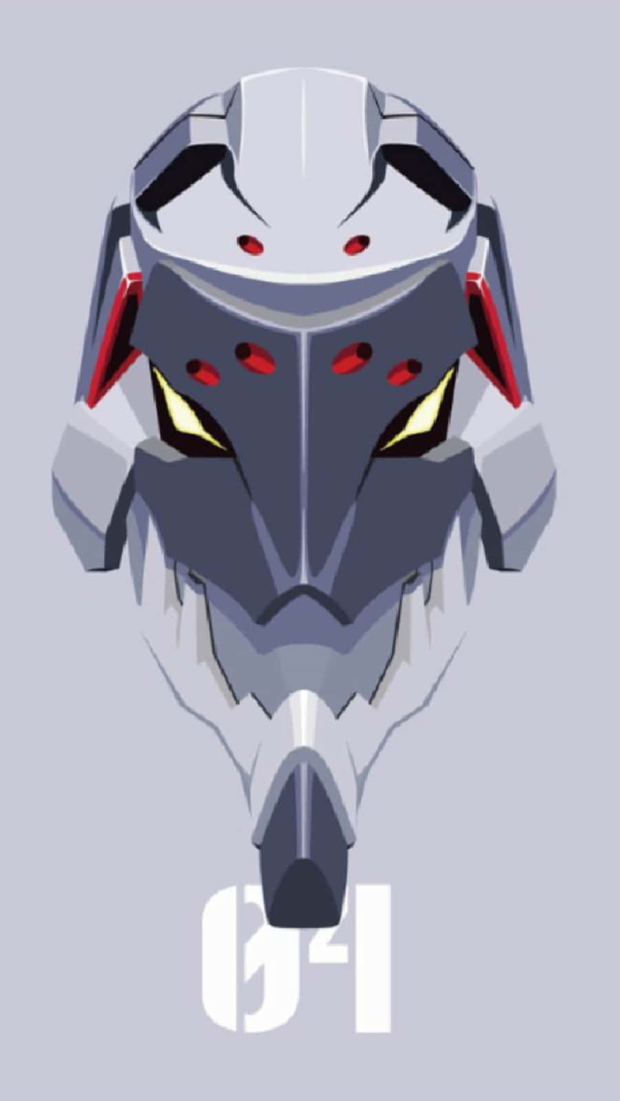 Eva-04, glowing yellow eyes, red accents, HD Phone Wallpaper
