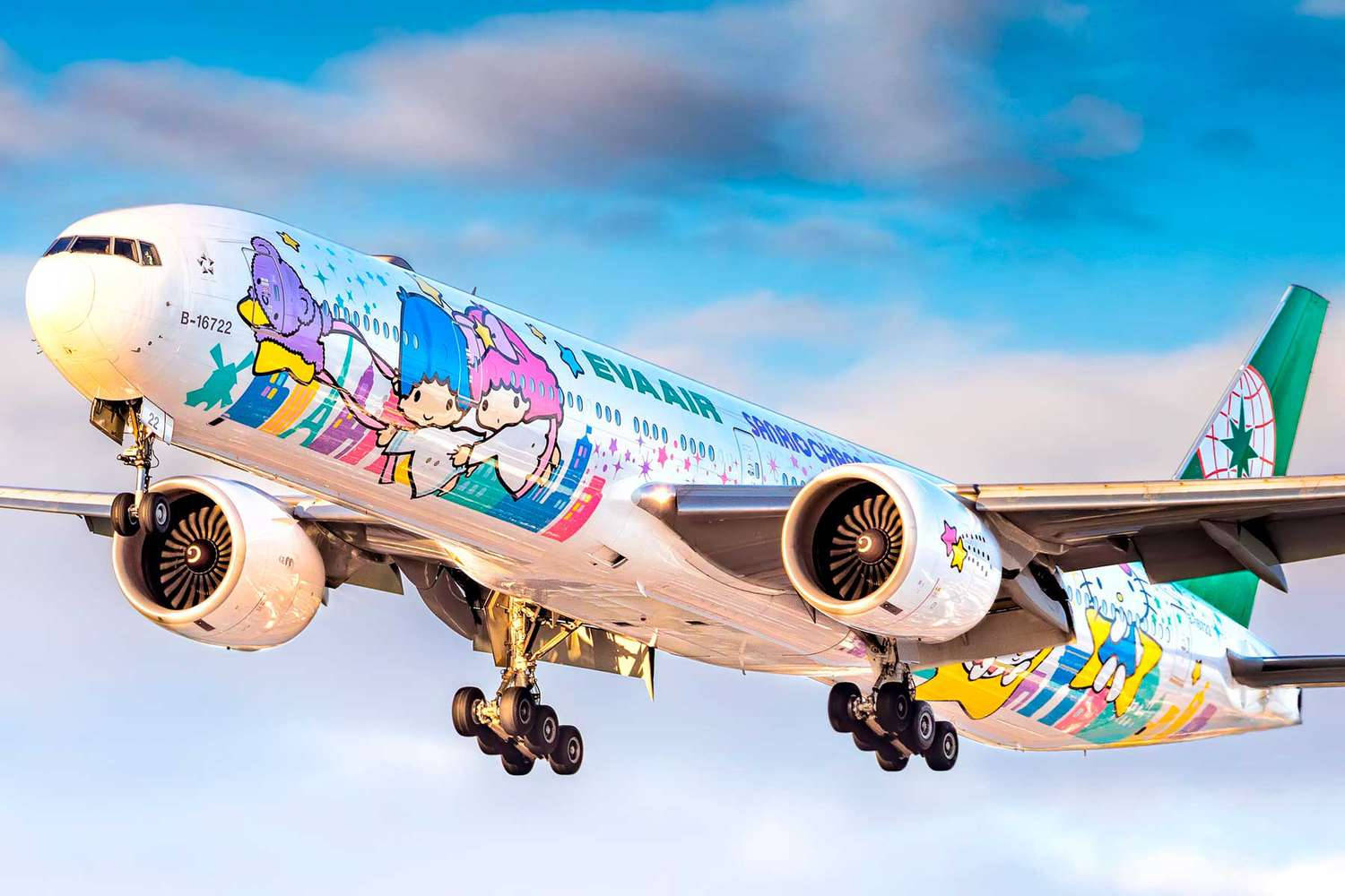 Eva Air, colorful design, cartoon characters, HD Desktop Wallpaper