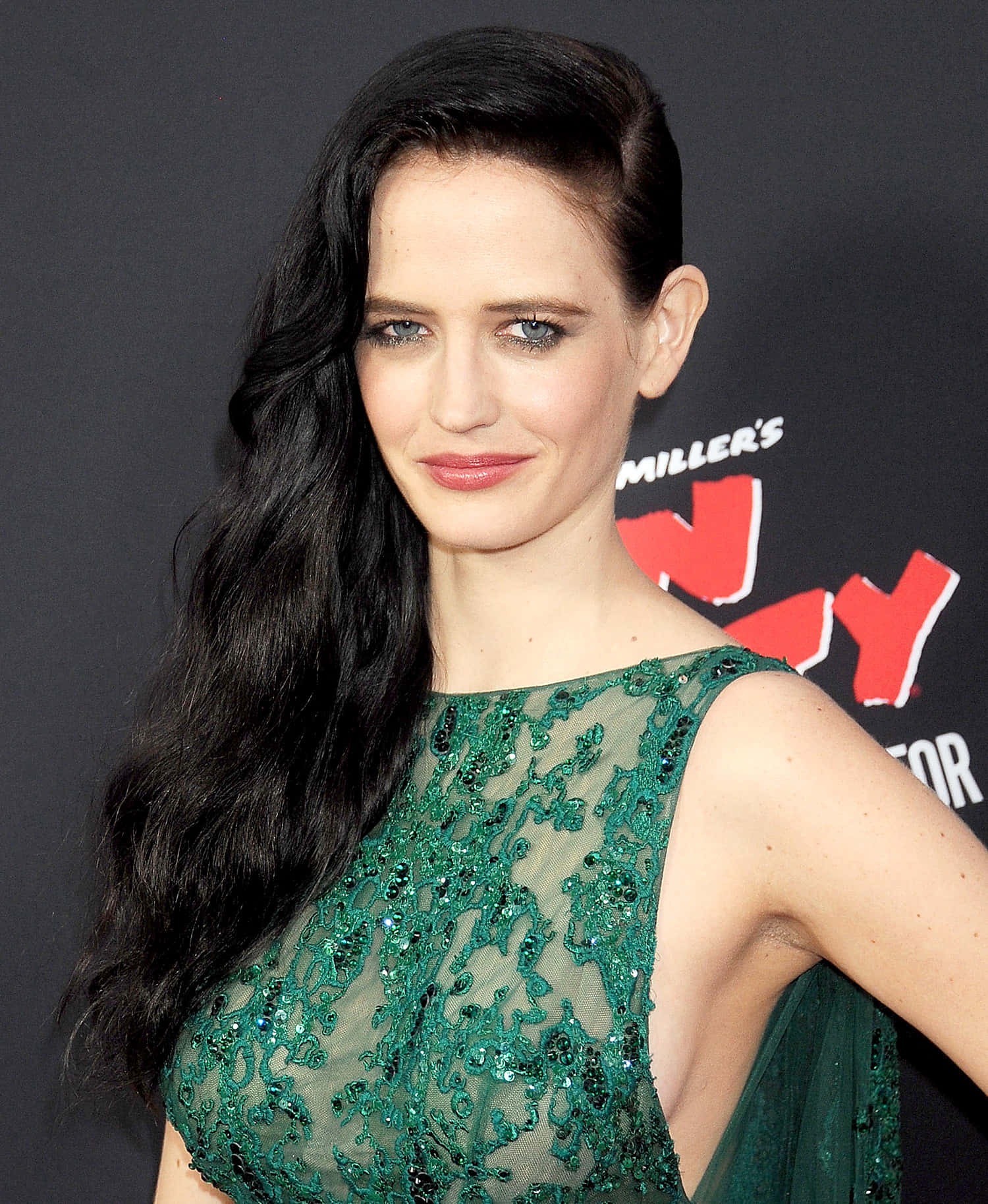 Eva Green, sparkling green dress, red carpet event, HD Phone Wallpaper