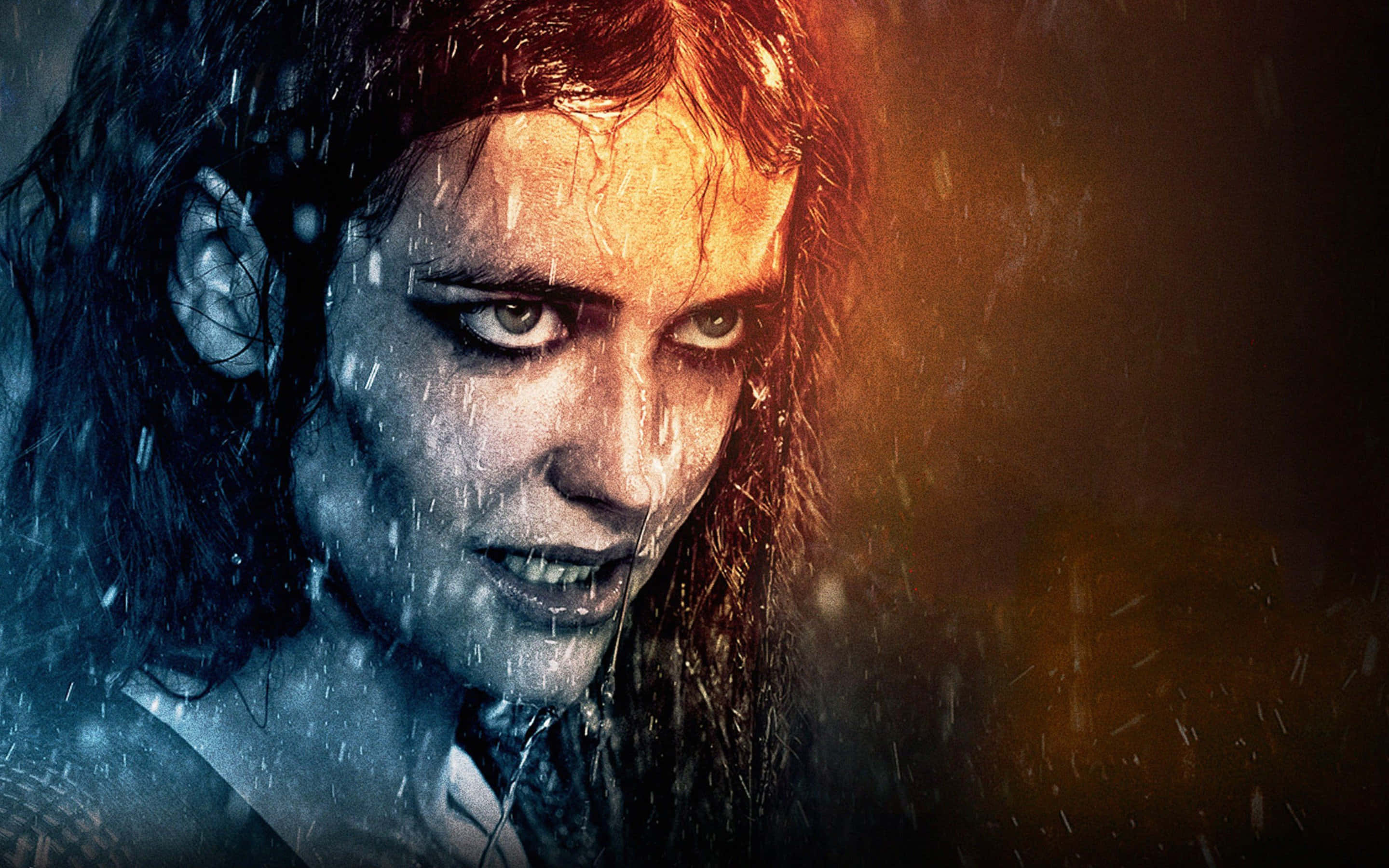 Eva Green, wet hair, intense eyes, 2K Desktop Wallpaper