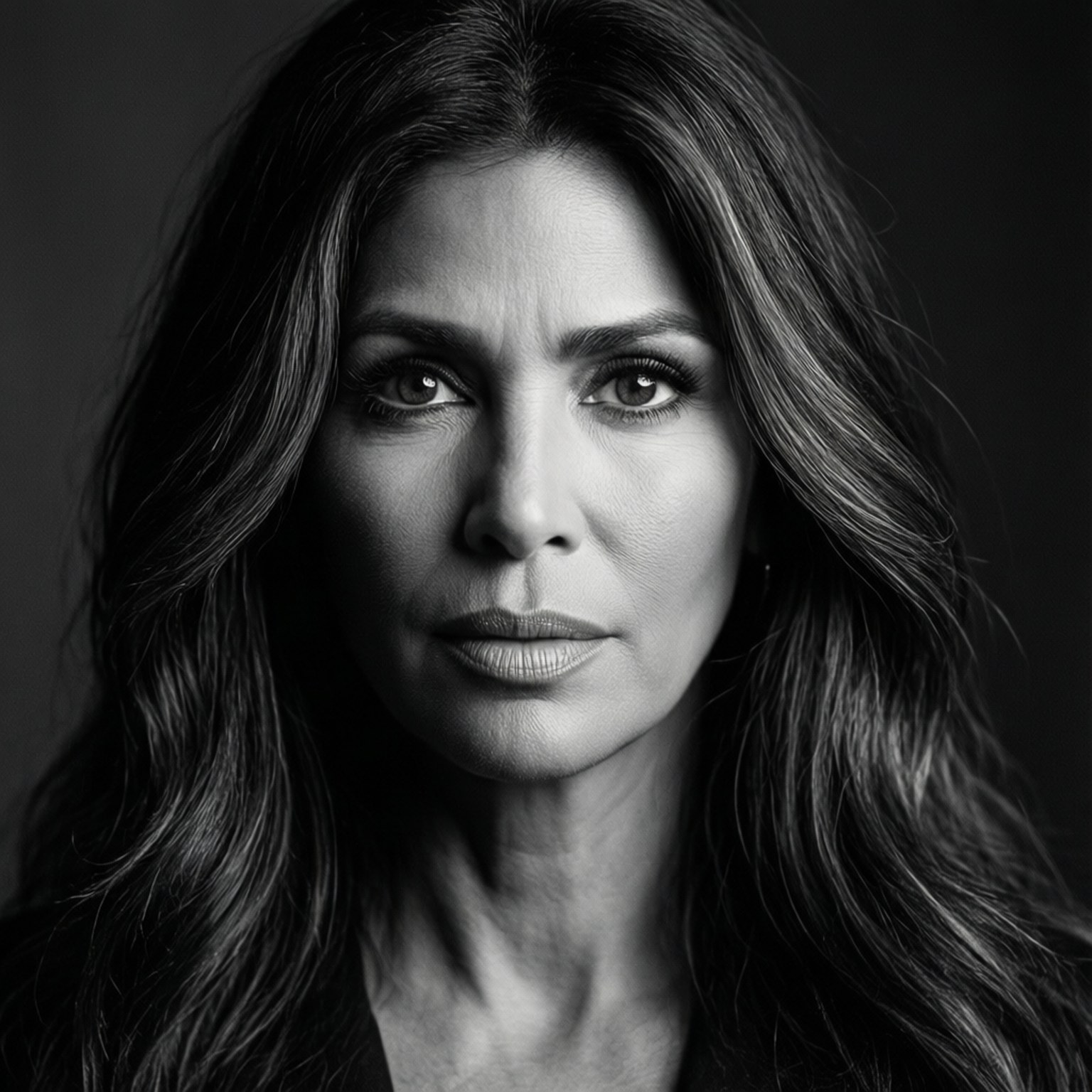Eva Longoria, black and white portrait, monochrome, HD Desktop Wallpaper
