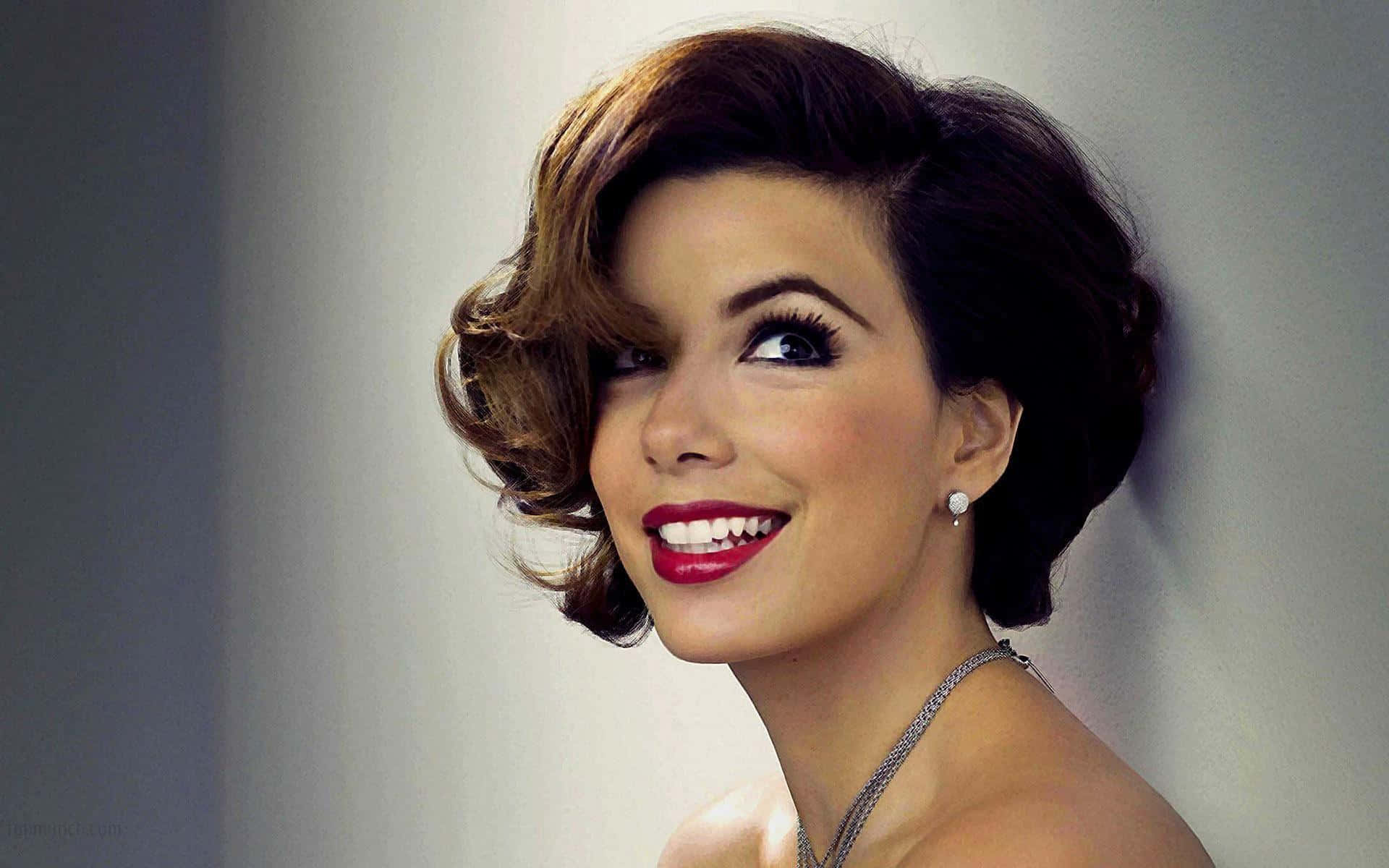 Eva Longoria, vintage curls, bold red lips, Full HD Desktop Wallpaper