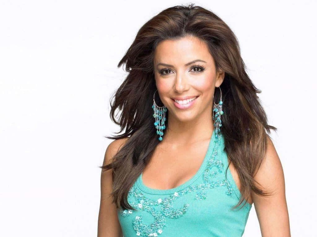 Eva Longoria, turquoise beaded top, dangling earrings, SD Desktop Wallpaper