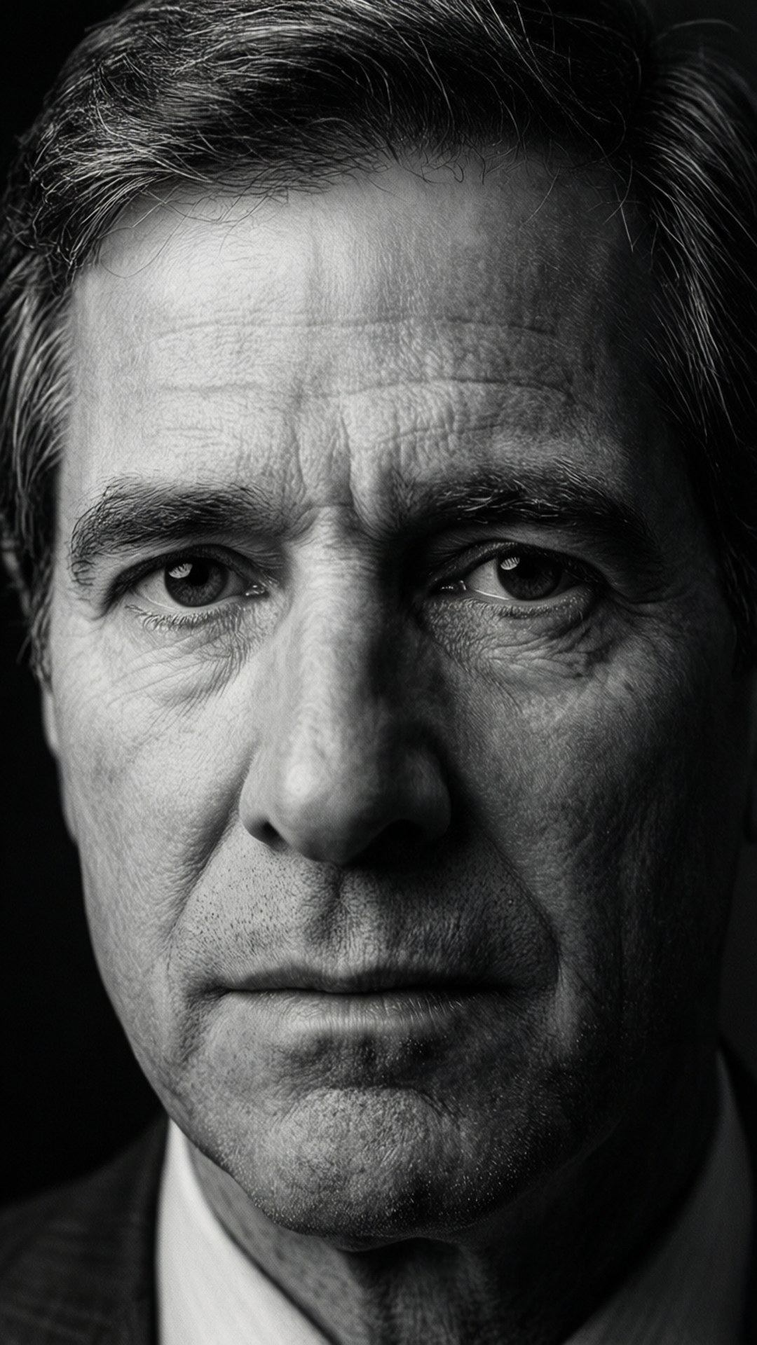 Evan Bayh, black and white, close-up, Full HD Phone Wallpaper