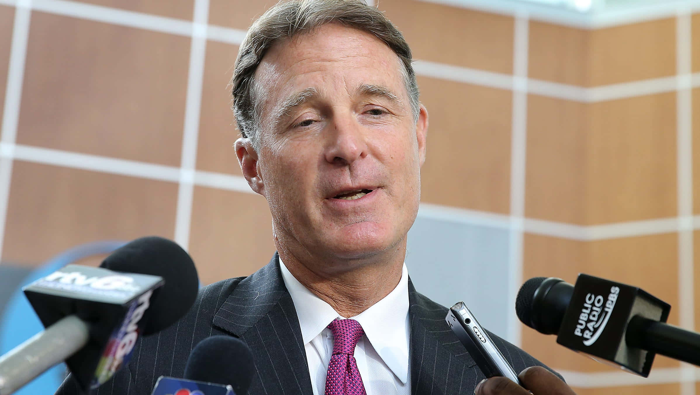 Evan Bayh, pinstripe suit, purple tie, Full HD Desktop Wallpaper