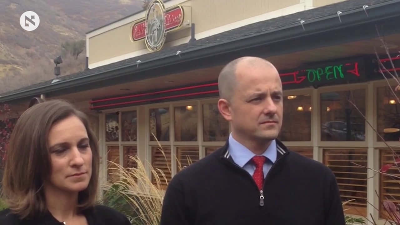 Evan Mcmullin, black sweater, red tie, HD Desktop Wallpaper