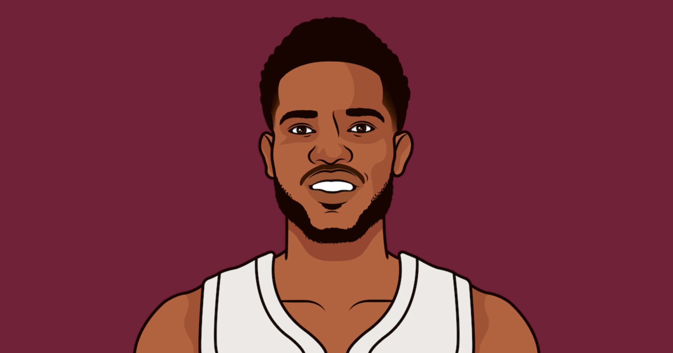 Evan Mobley, white jersey, maroon background, Full HD Desktop Wallpaper
