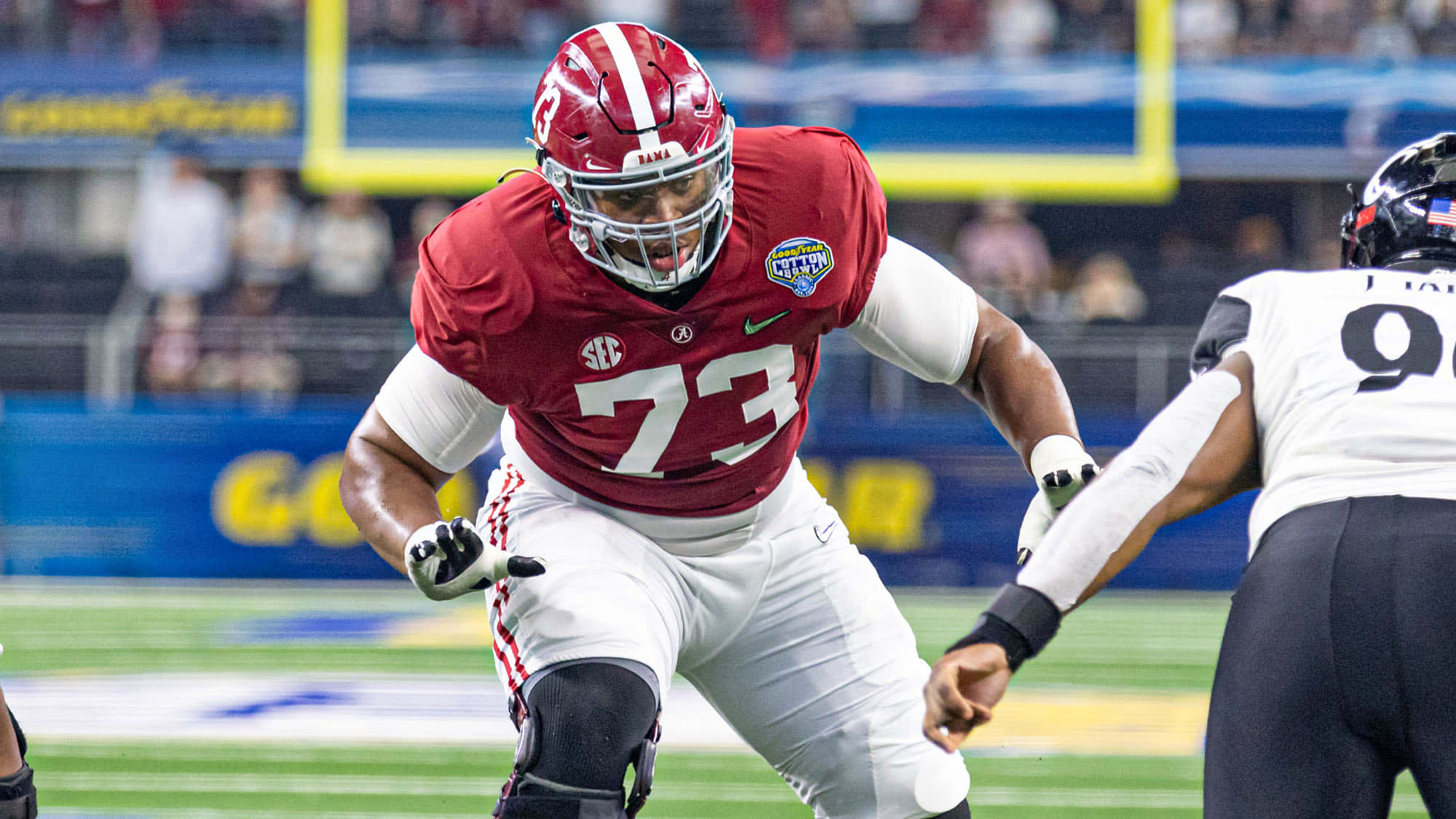 Evan Neal, Offensive Tackle, number 73, Full HD Desktop Wallpaper