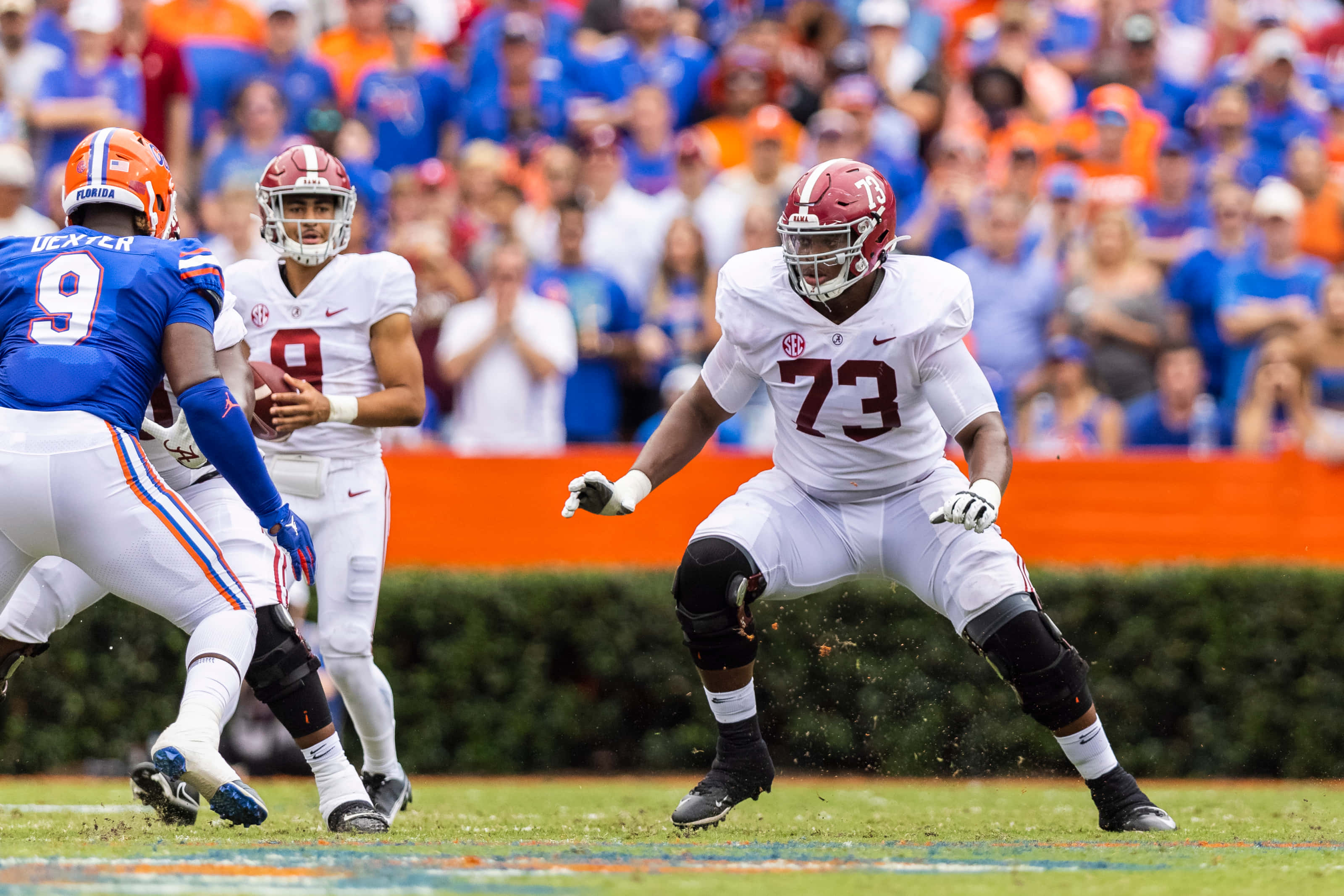 Evan Neal, Alabama offensive lineman, number 73, 2K Desktop Wallpaper