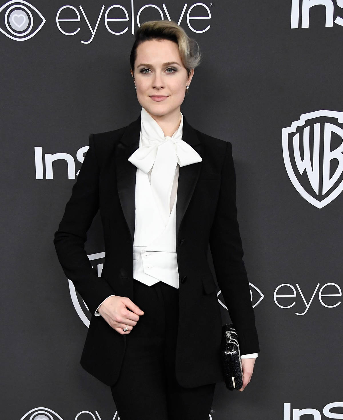 Evan Rachel Wood, black tuxedo, white bow tie, HD Phone Wallpaper