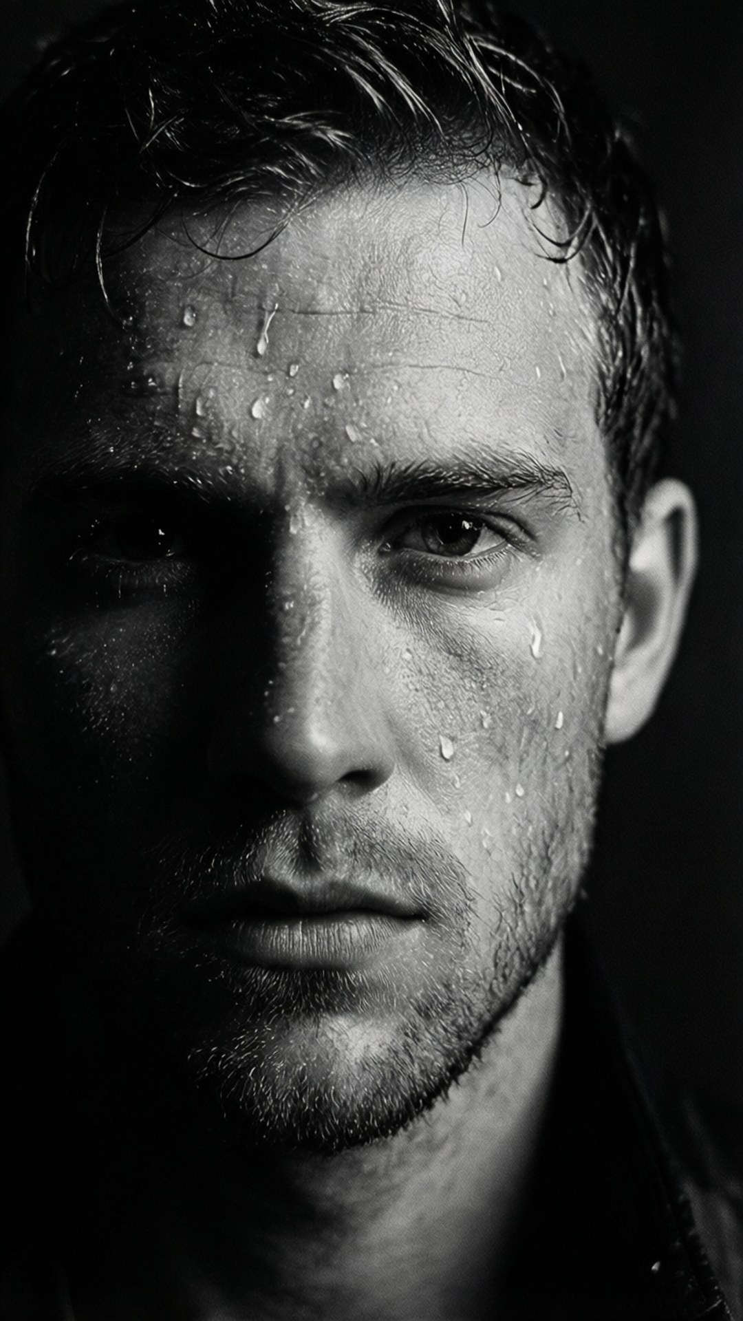 Evan Tanner, black and white, portrait, Full HD Phone Wallpaper