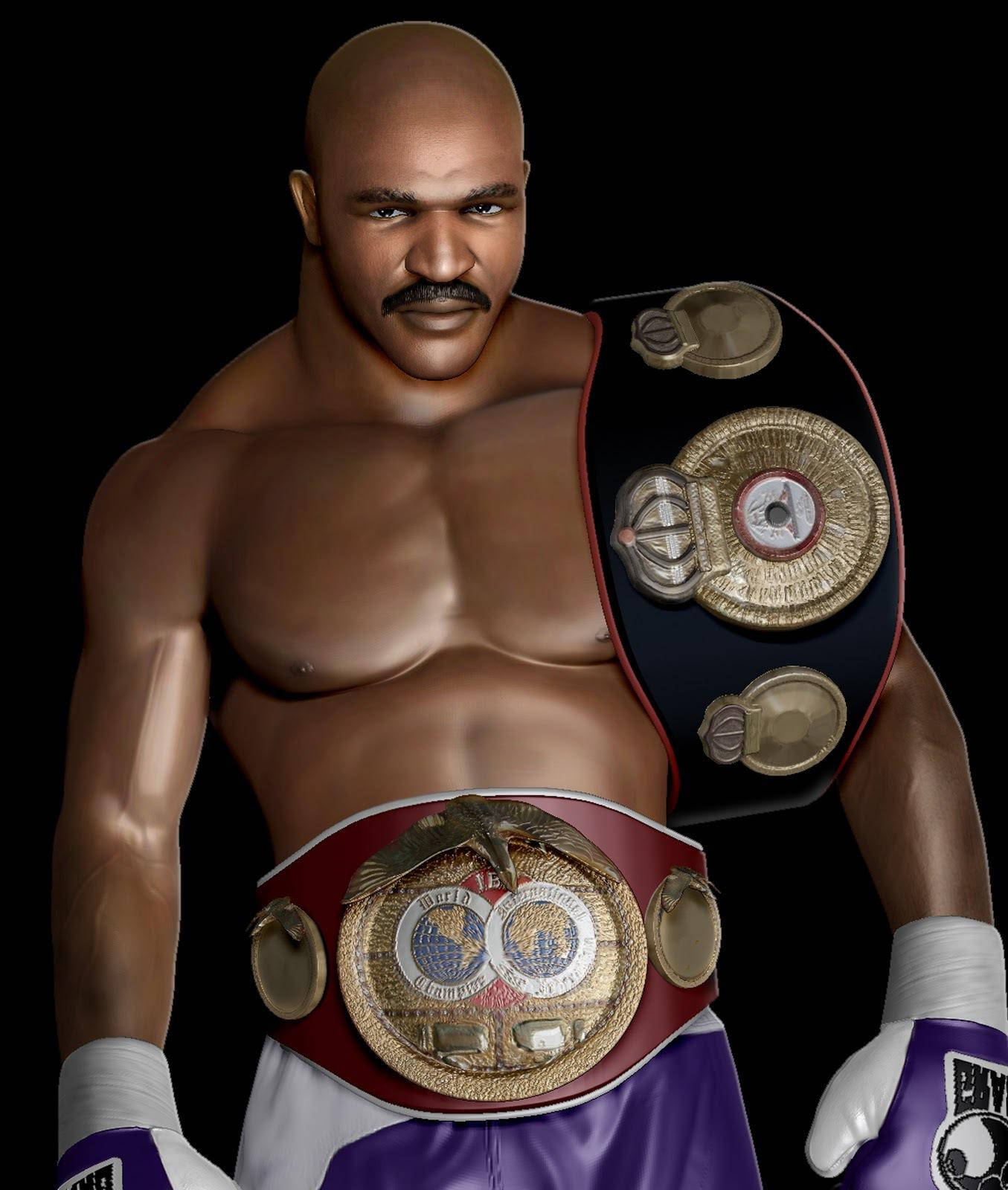 Evander Holyfield, championship belts, purple trunks, HD Phone Wallpaper