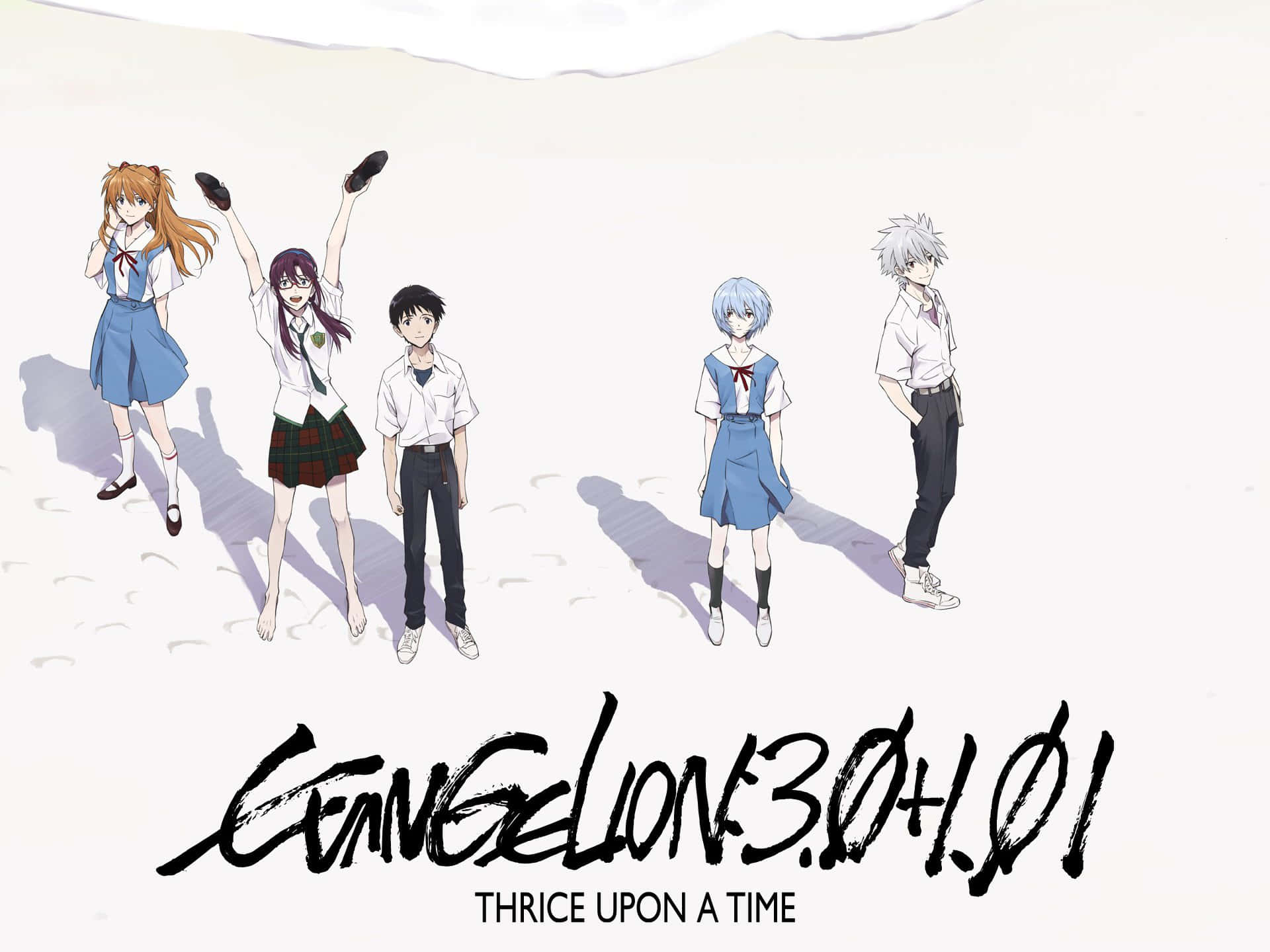 Evangelion 30 10, anime characters, school uniforms, Full HD Desktop Wallpaper