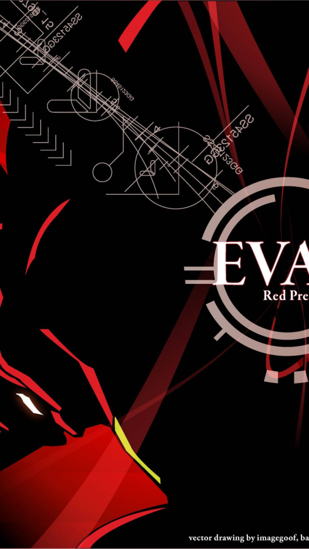 Evangelion, red and black vector illustration, anime character, Full HD Phone Wallpaper