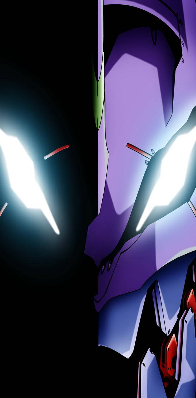 Evangelion Phone, purple mecha, glowing white eyes, HD Phone Wallpaper