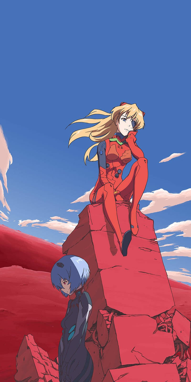 Evangelion Phone, blonde anime girl, red plugsuit, HD Phone Wallpaper