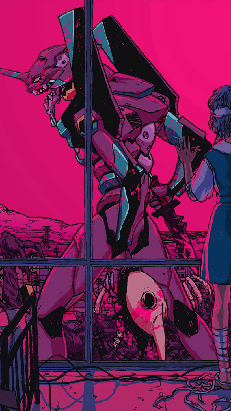Evangelion Phone, blue dress, shattered window, HD Phone Wallpaper
