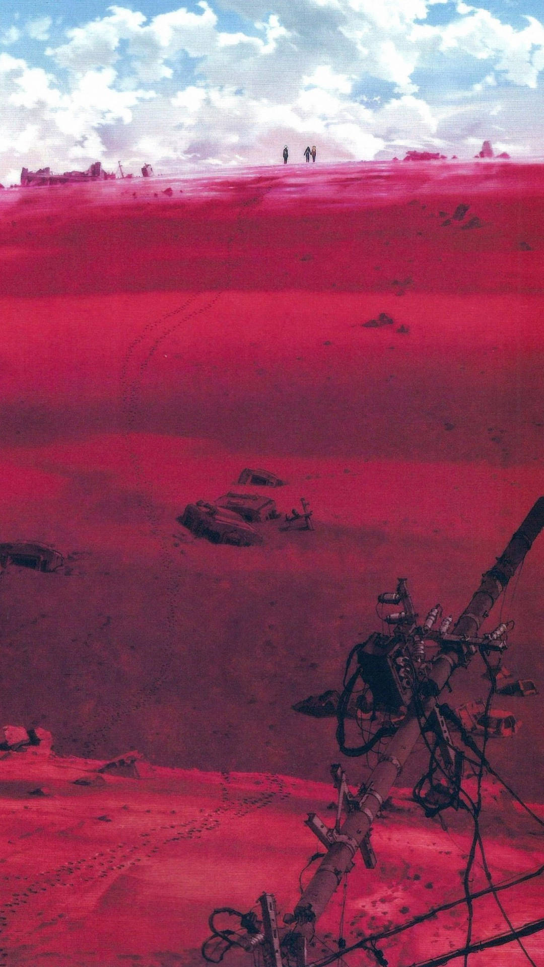 Evangelion Phone, crimson desert, cloudy sky, Full HD Phone Wallpaper