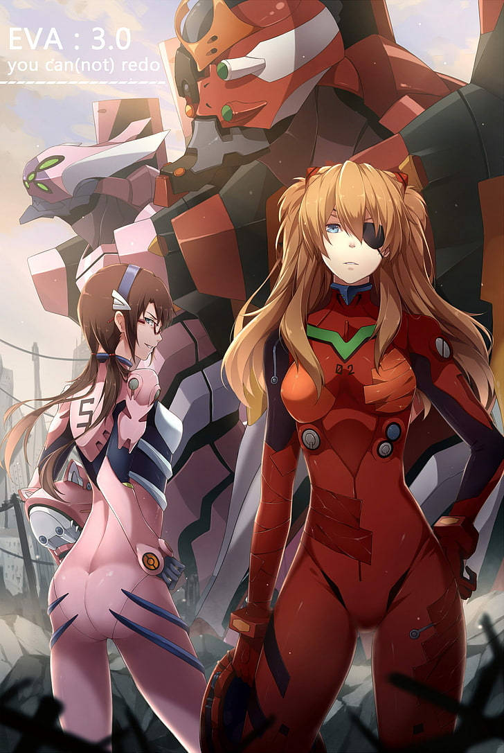 Evangelion Phone, anime girls, colored plugsuits, SD Phone Wallpaper
