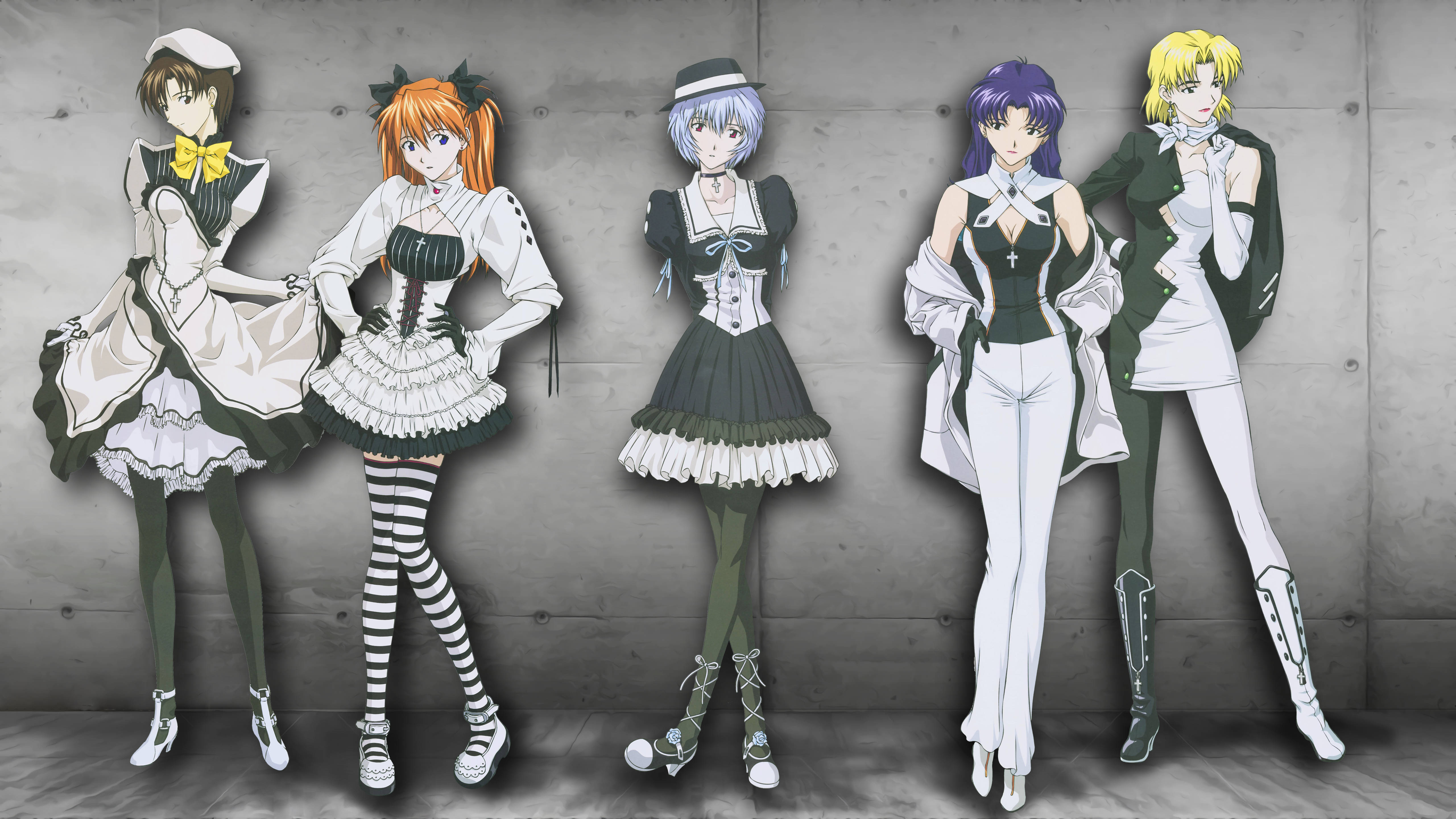 Evangelion, gothic lolita, anime girls, 5K Desktop Wallpaper