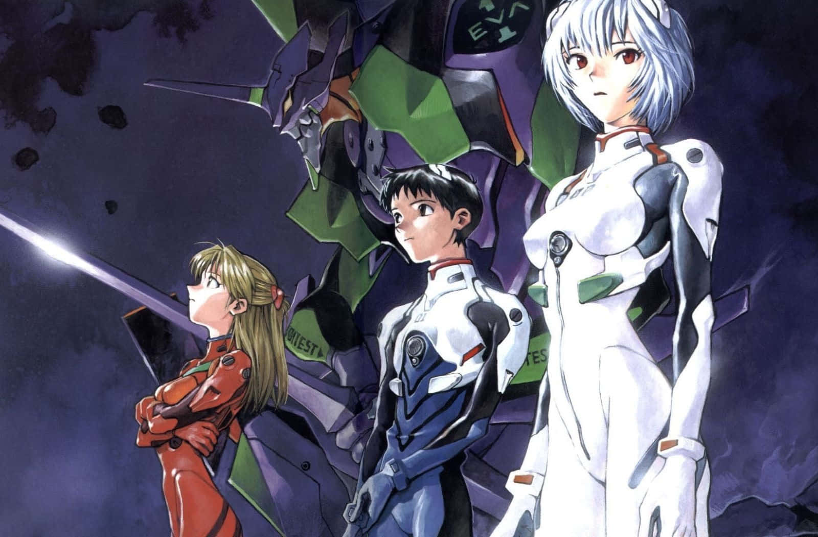 Evangelion 30 10, anime characters, futuristic suits, HD Desktop Wallpaper