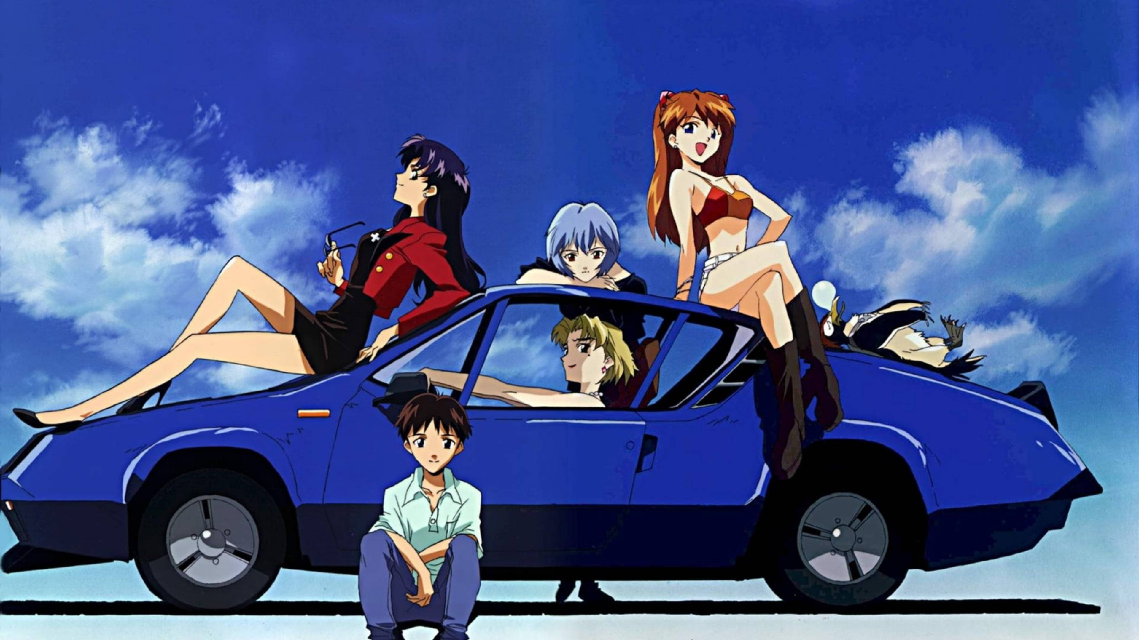 Evangelion, 4K, blue car, 4K Desktop Wallpaper