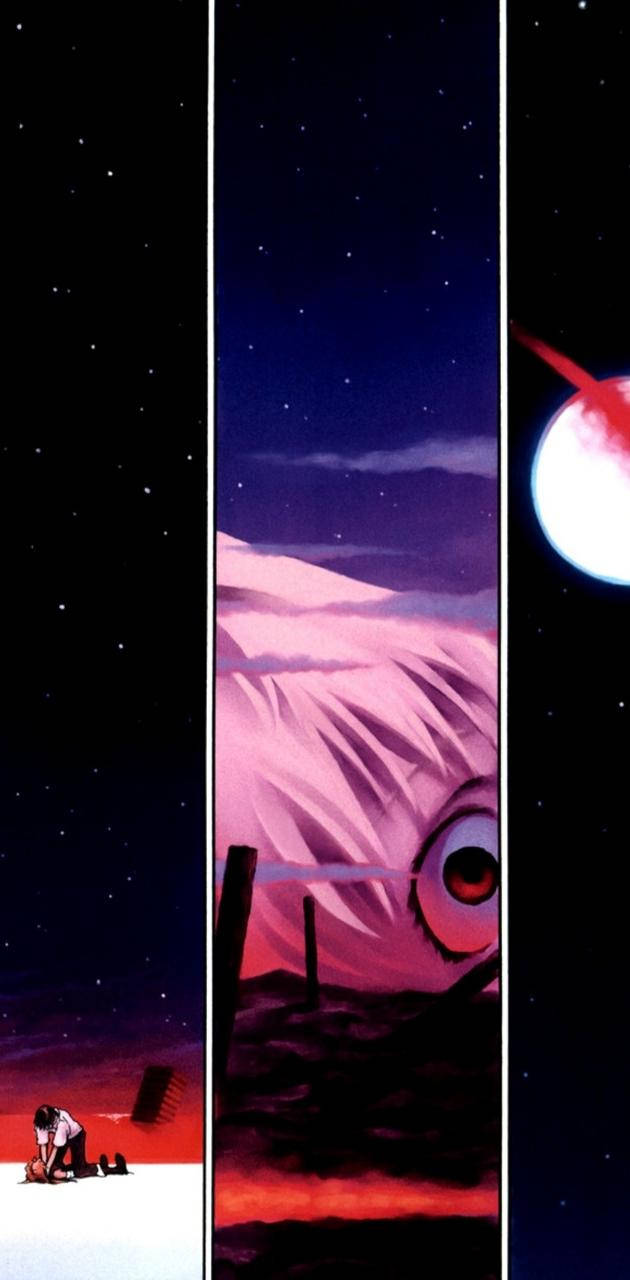Evangelion, pink-haired entity, single eye, HD Phone Wallpaper