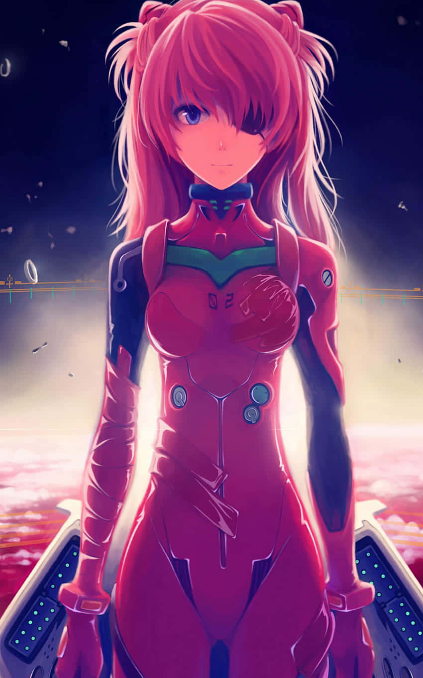 Evangelion, pink-haired anime girl, red Eva pilot suit, HD Phone Wallpaper