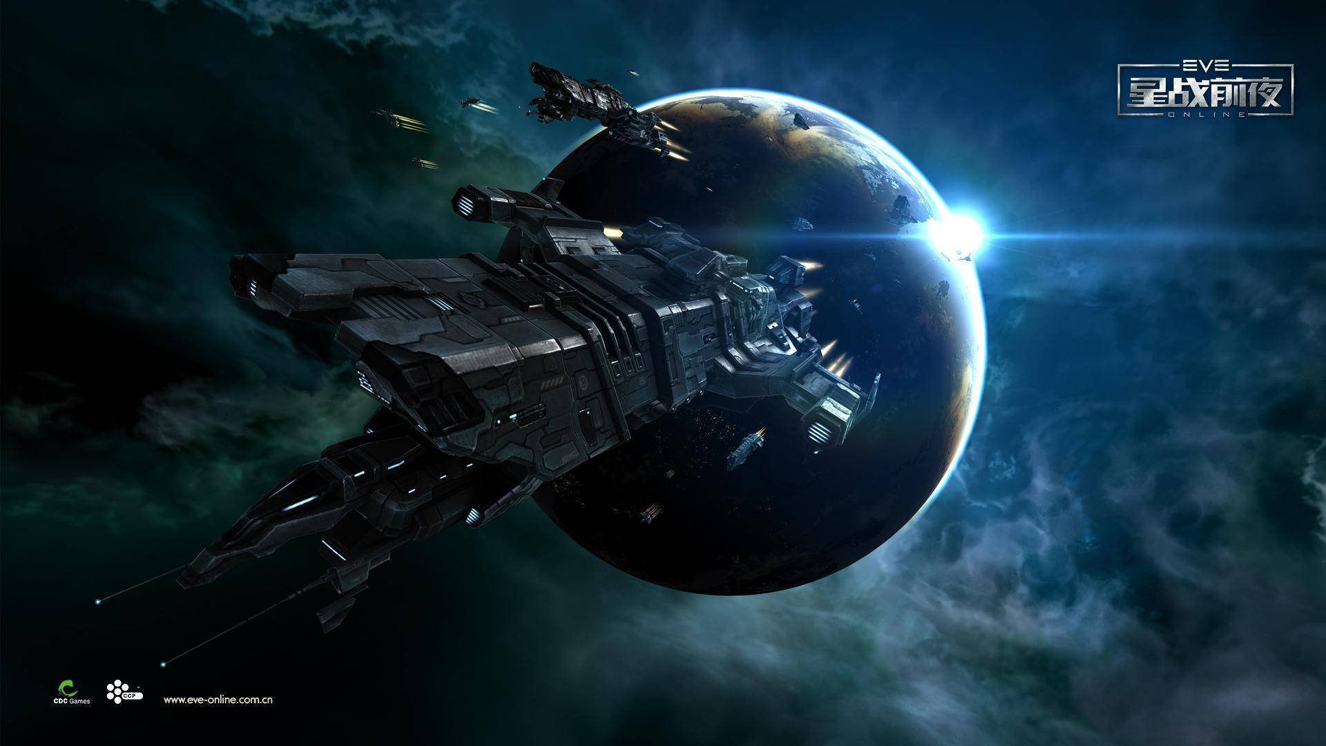 EVE Online, spaceship, planet, Full HD Desktop Wallpaper