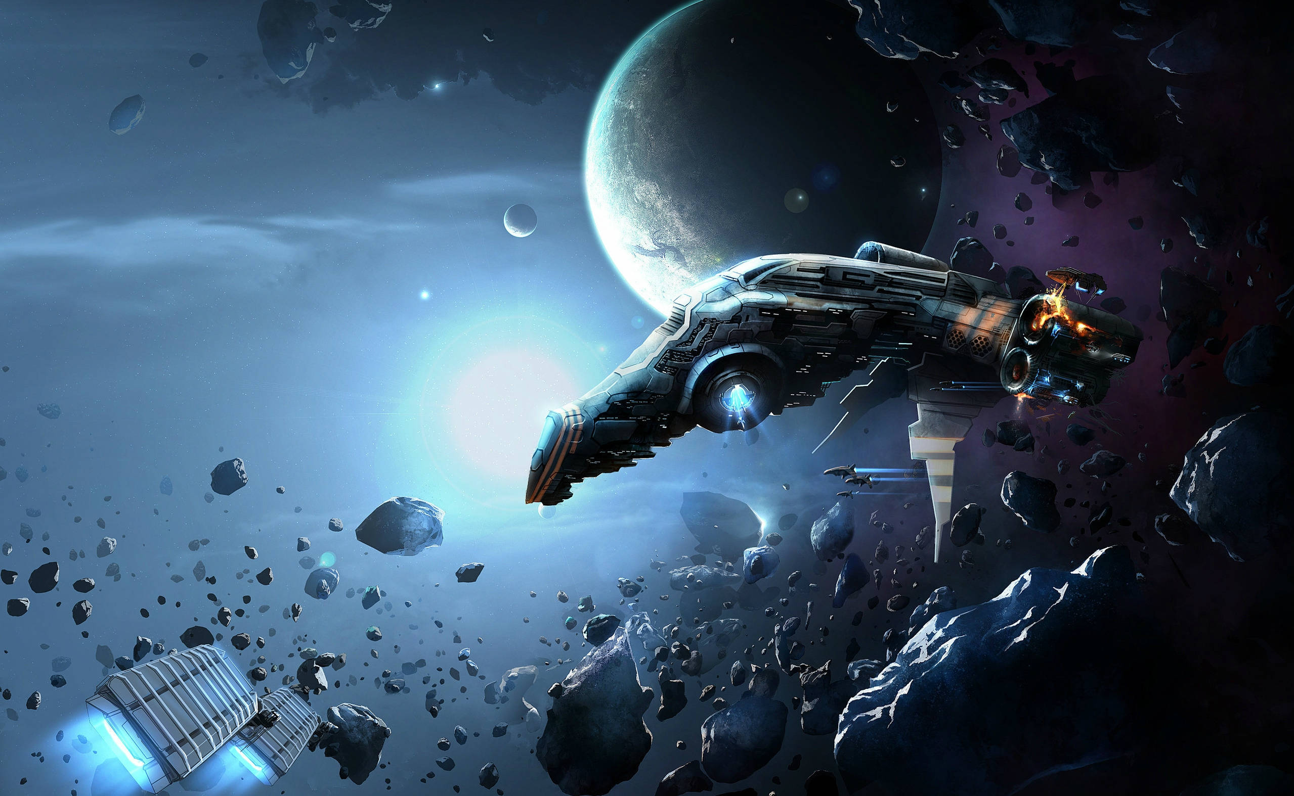 EVE Online, asteroid belt, spaceship, Full HD Desktop Wallpaper