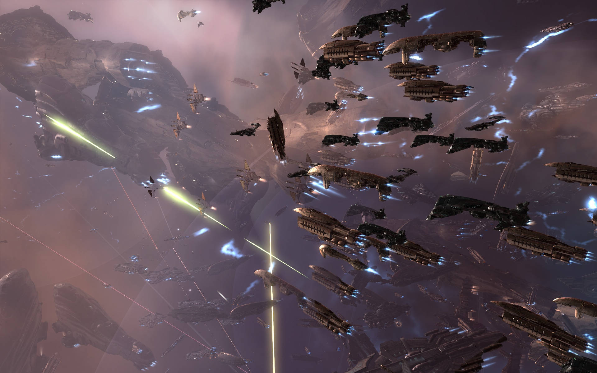 EVE Online, futuristic warships, glowing lasers, Full HD Desktop Wallpaper