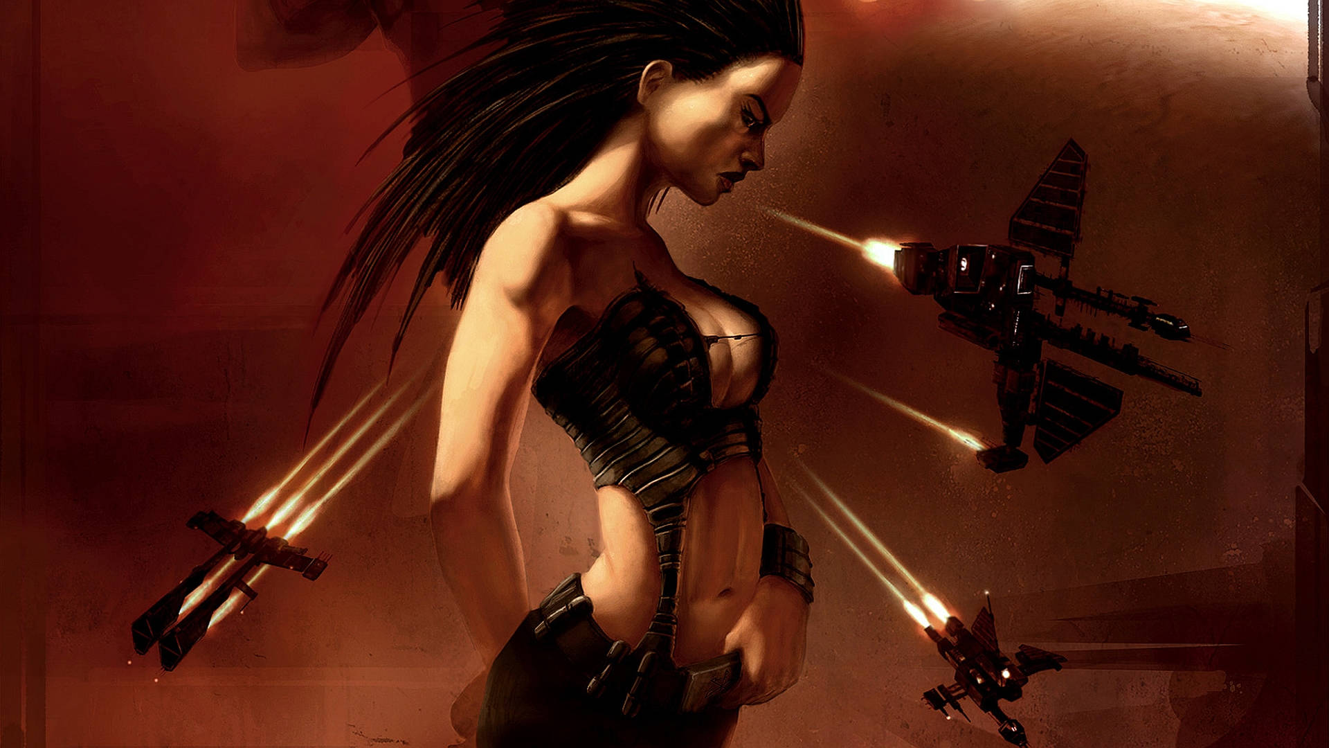 EVE Online, cyberpunk fashion, warrior woman, Full HD Desktop Wallpaper