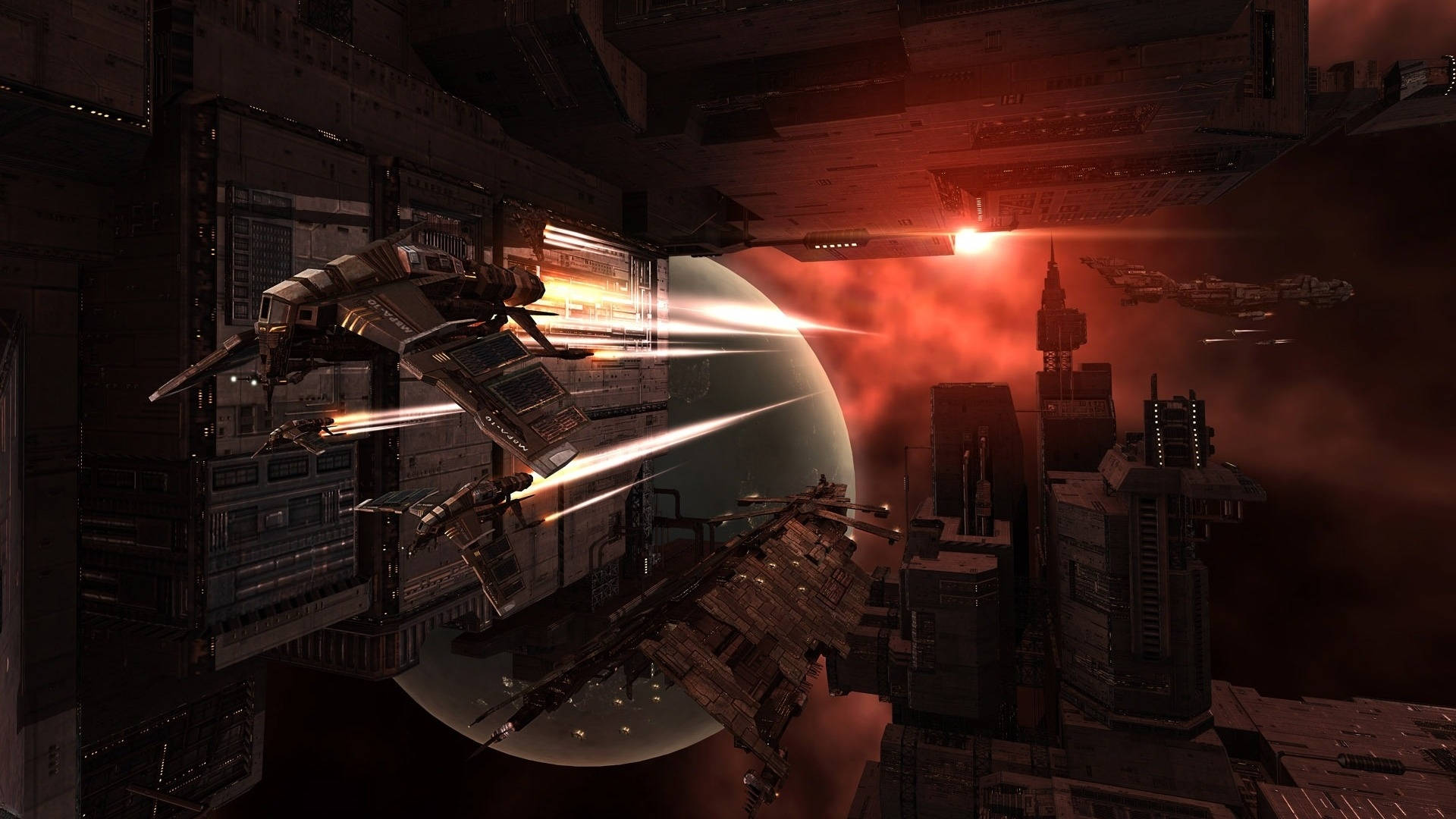 EVE Online, intergalactic war, futuristic spaceship, Full HD Desktop Wallpaper