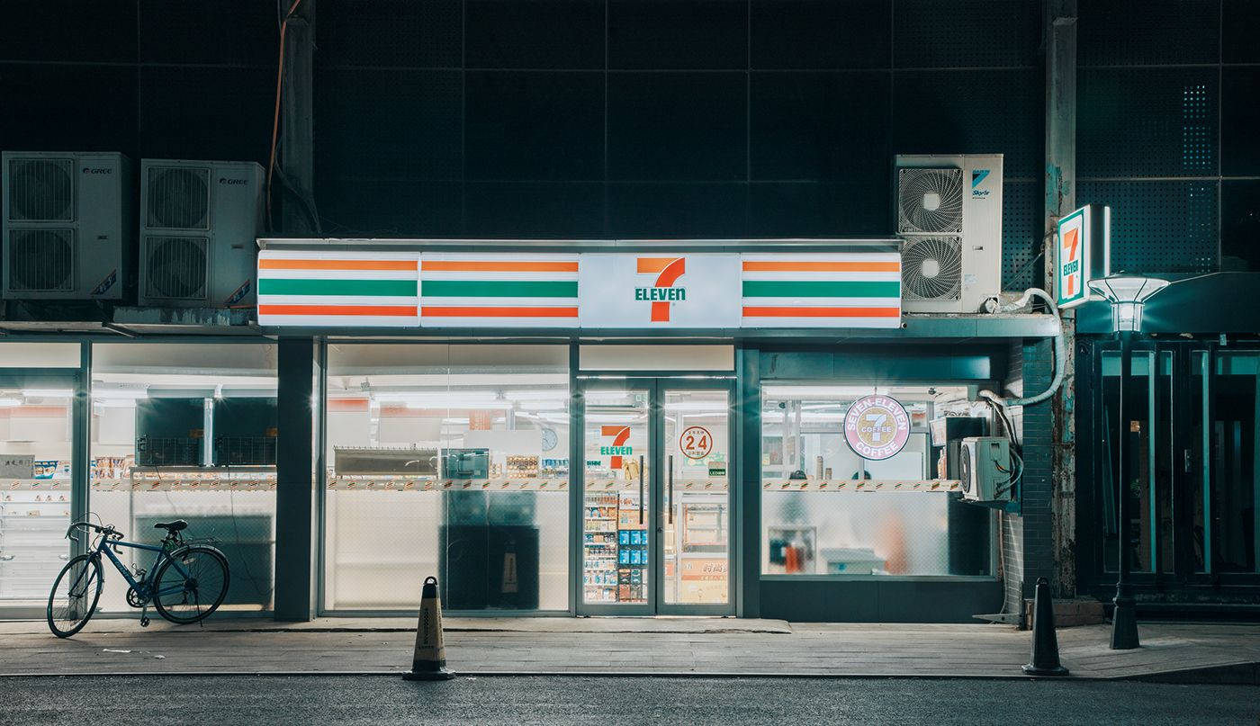 7-Eleven, convenience store, night, HD Desktop Wallpaper
