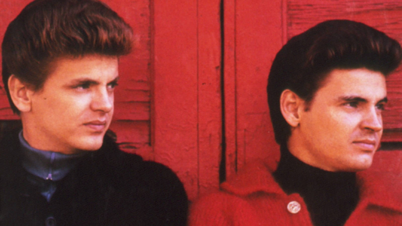 Everly Brothers, 1965, vibrant red wooden wall, HD Desktop Wallpaper