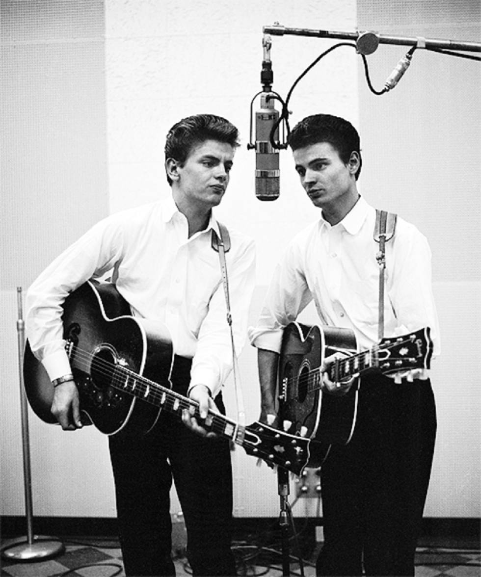Everly Brothers, studio, acoustic guitars, SD Phone Wallpaper