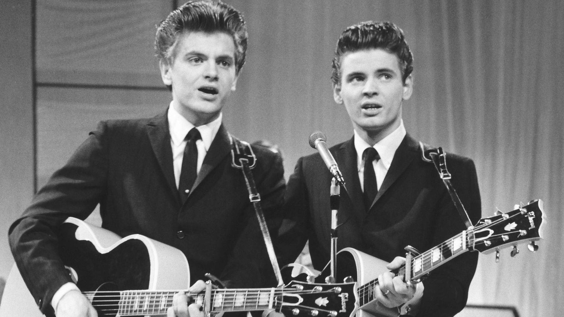 Everly Brothers, 1960 performance, acoustic guitars, Full HD Desktop Wallpaper