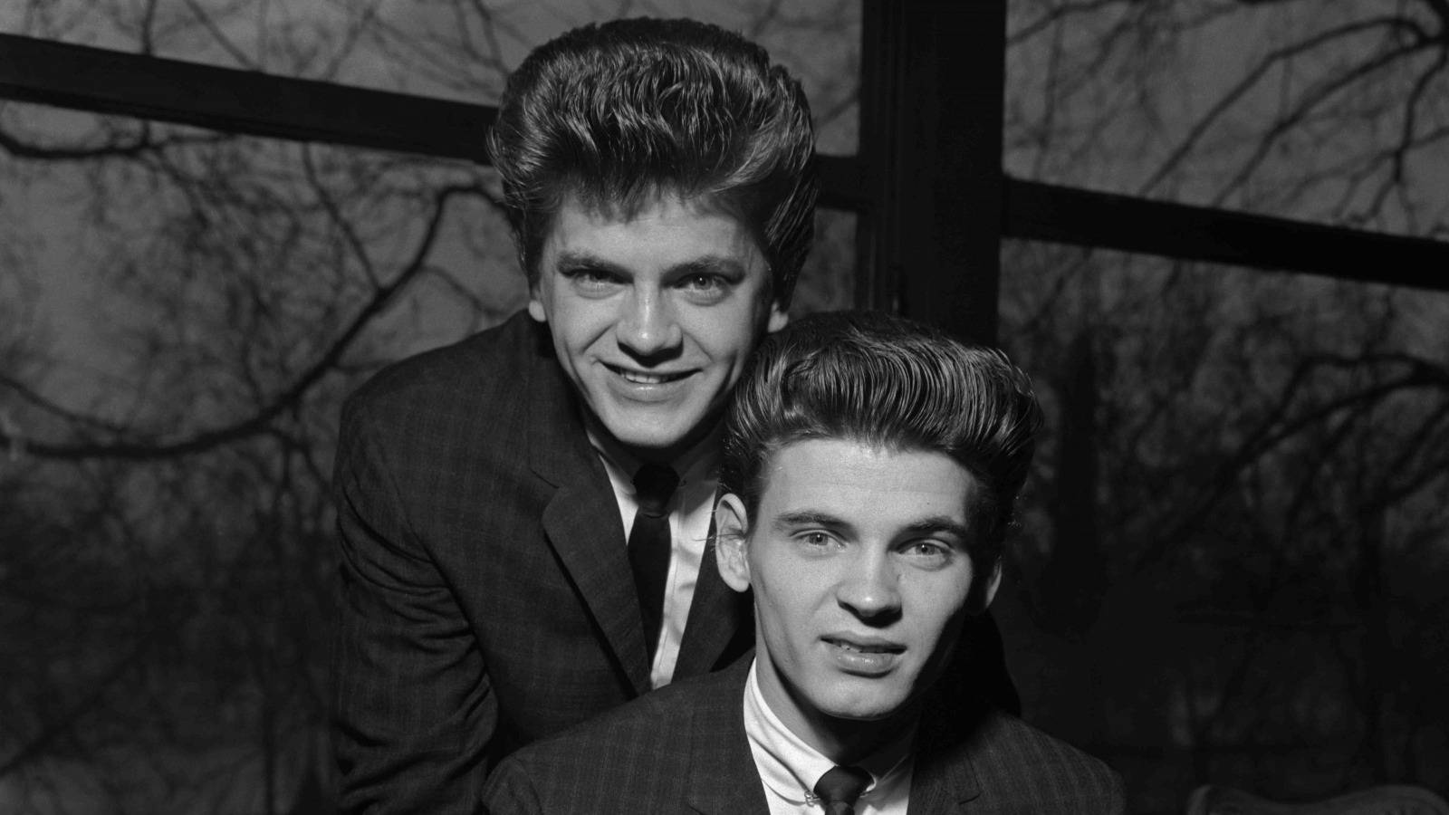 Everly Brothers, black and white portrait, sharp suits, HD Desktop Wallpaper