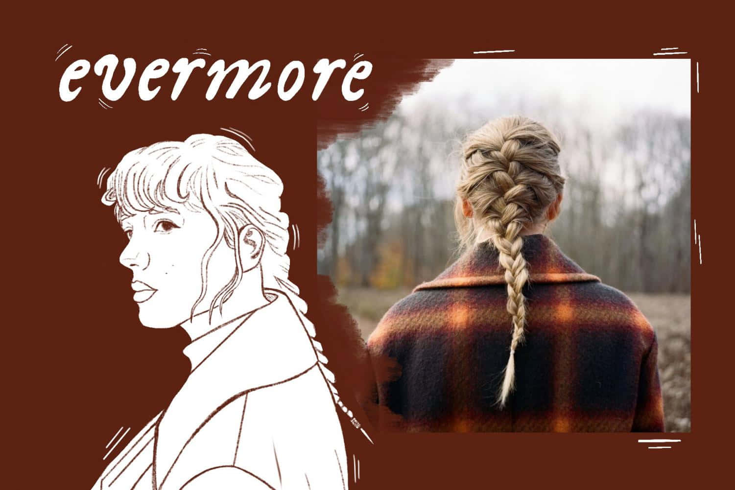 Evermore, line-art portrait, plaid coat, HD Desktop Wallpaper