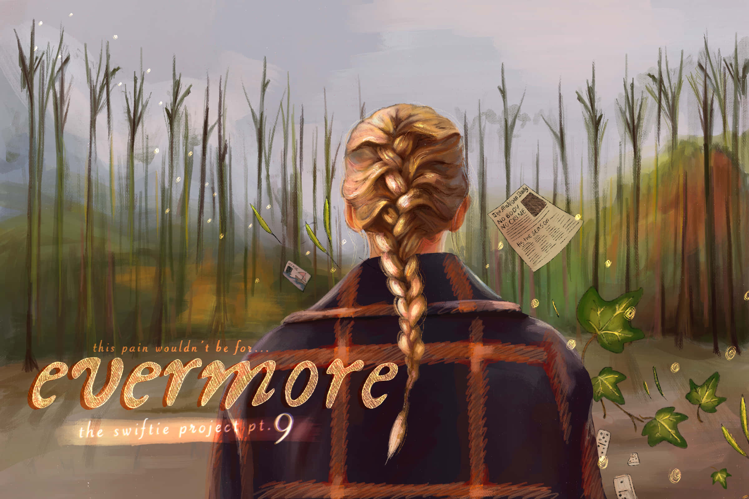 Evermore, braided hair, plaid jacket, Full HD Desktop Wallpaper