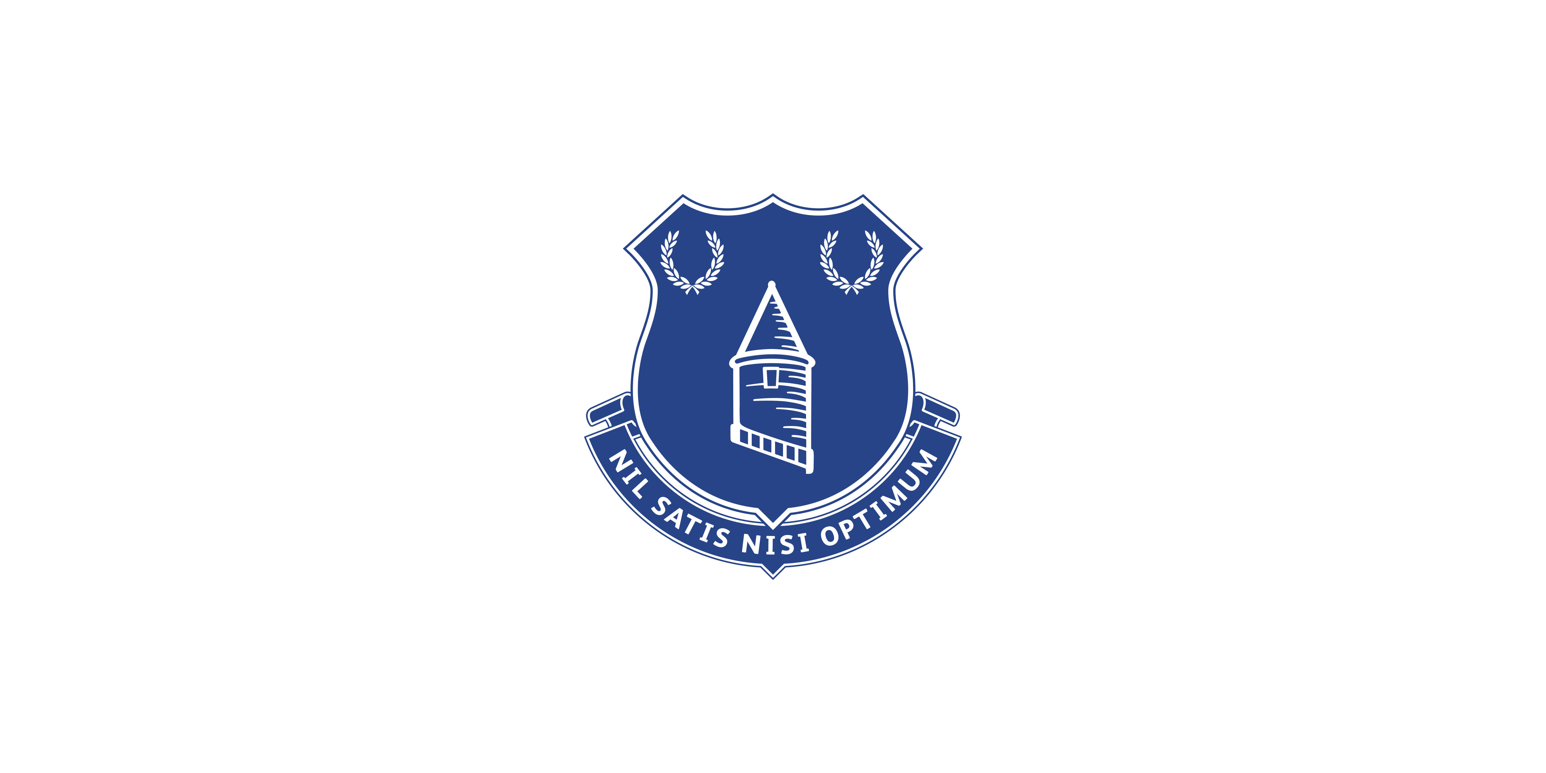 Everton F.C., blue heraldic shield, tower, 5K Desktop Wallpaper