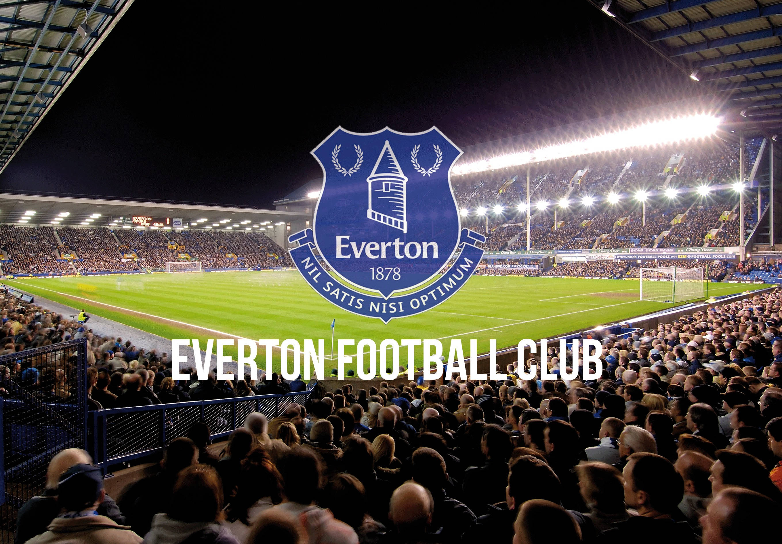 Everton F.C, soccer field, night, 2K Desktop Wallpaper