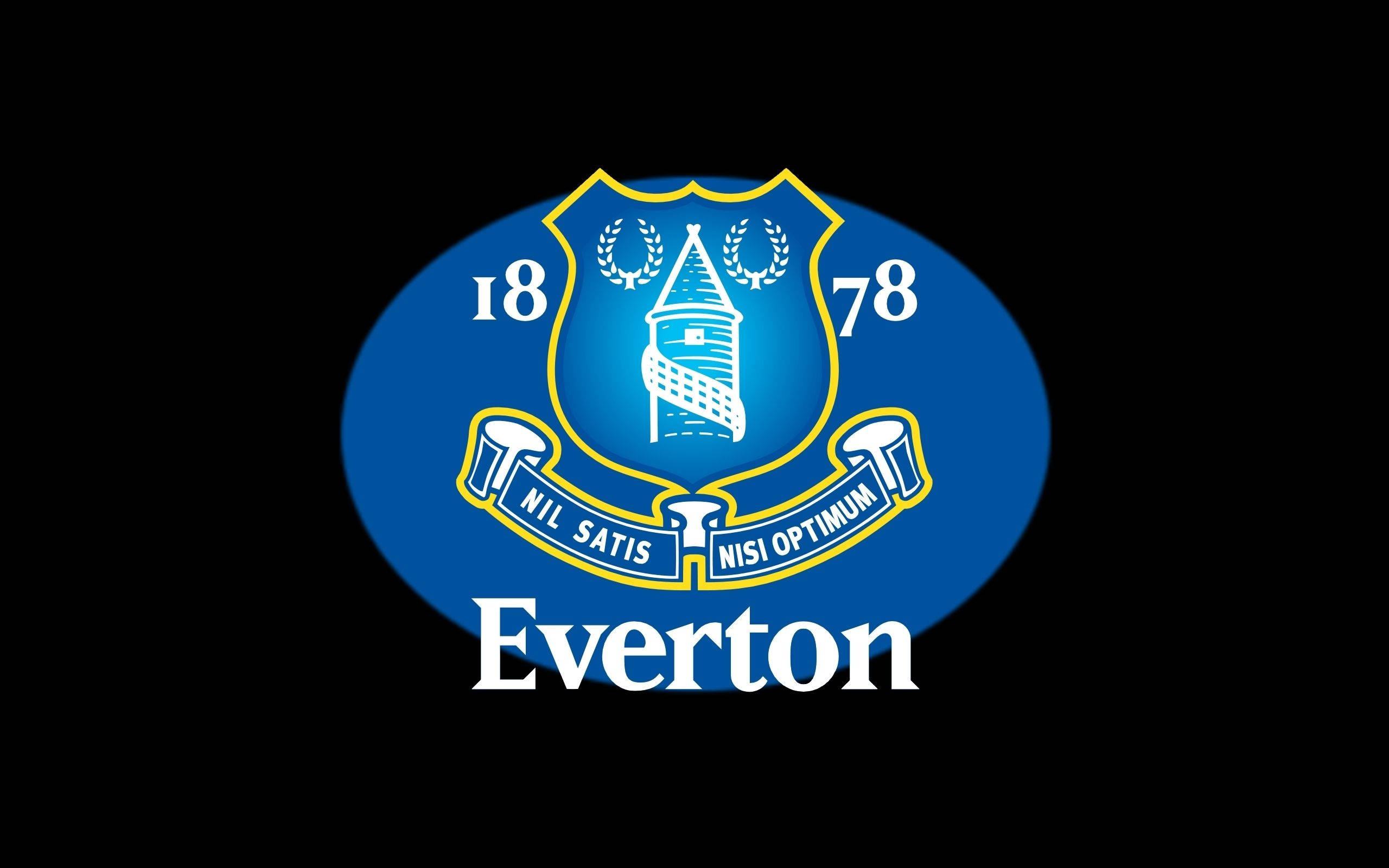 Everton F.C, blue logo, black background, 2K Desktop Wallpaper