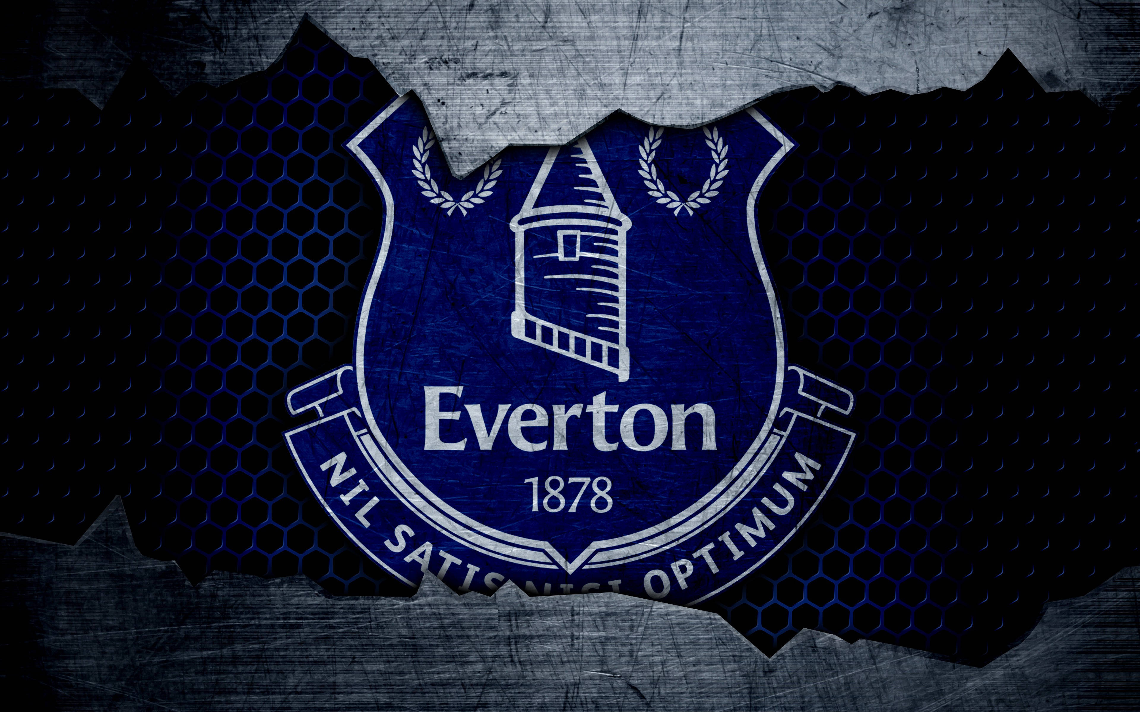 Everton F.C., white, textured blue, 4K Desktop Wallpaper