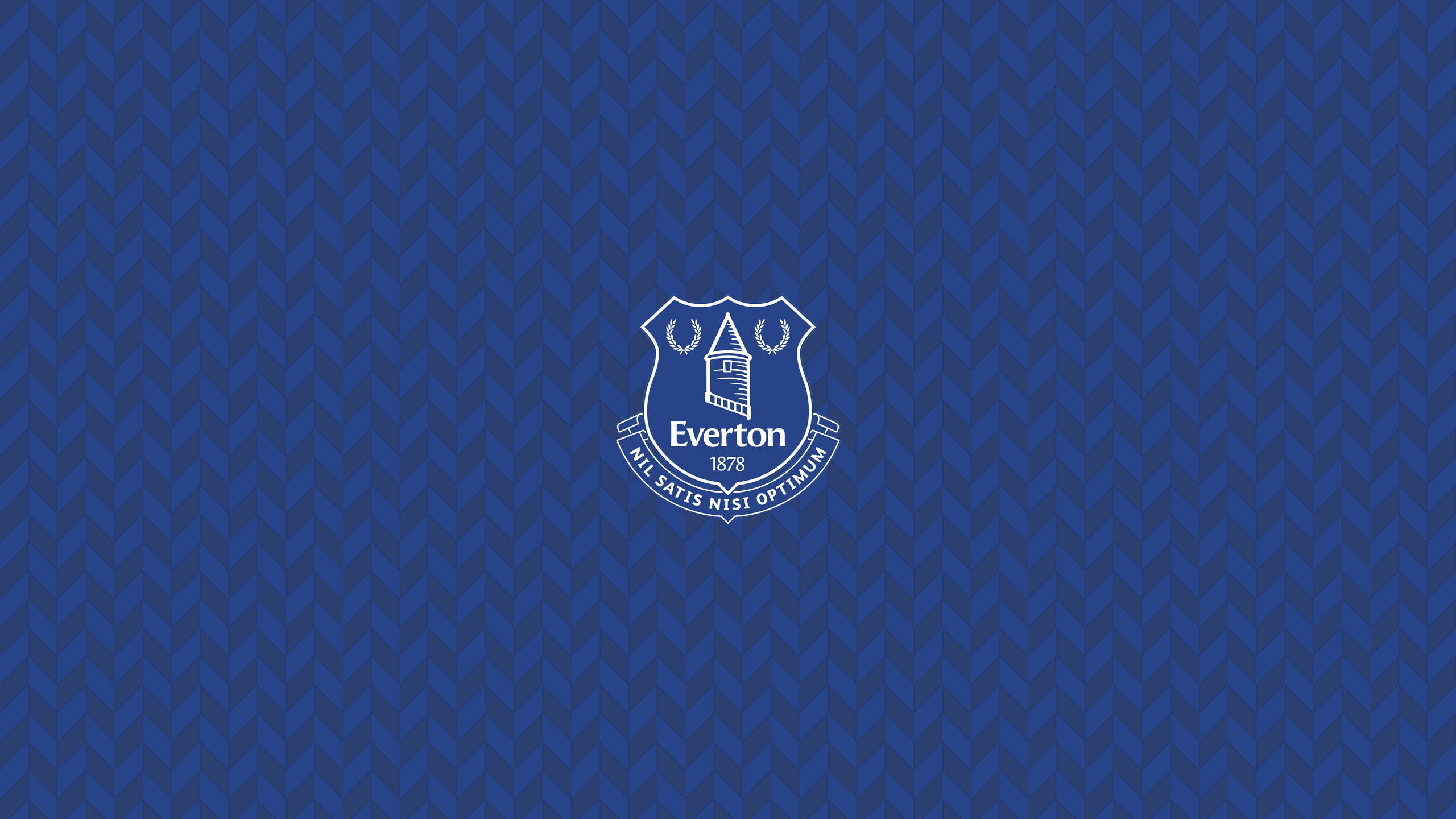 Everton F.C., white, textured blue chevron patterned background, 2K Desktop Wallpaper
