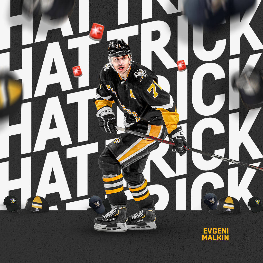 Evgeni Malkin, black and gold uniform, hat trick, SD Desktop Wallpaper
