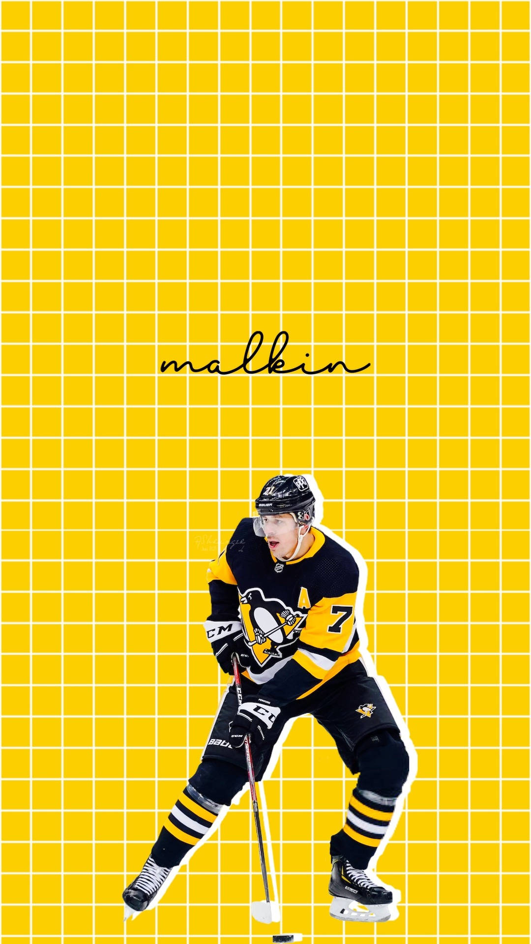 Evgeni Malkin, black and yellow uniform, ice, Full HD Phone Wallpaper