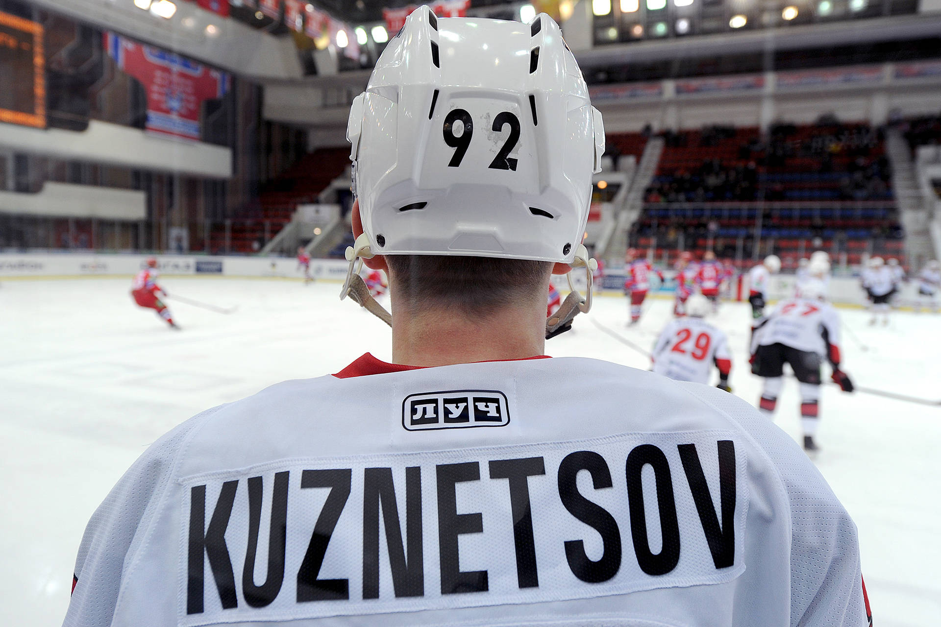 Evgeny Kuznetsov, number 92, helmet, Full HD Desktop Wallpaper